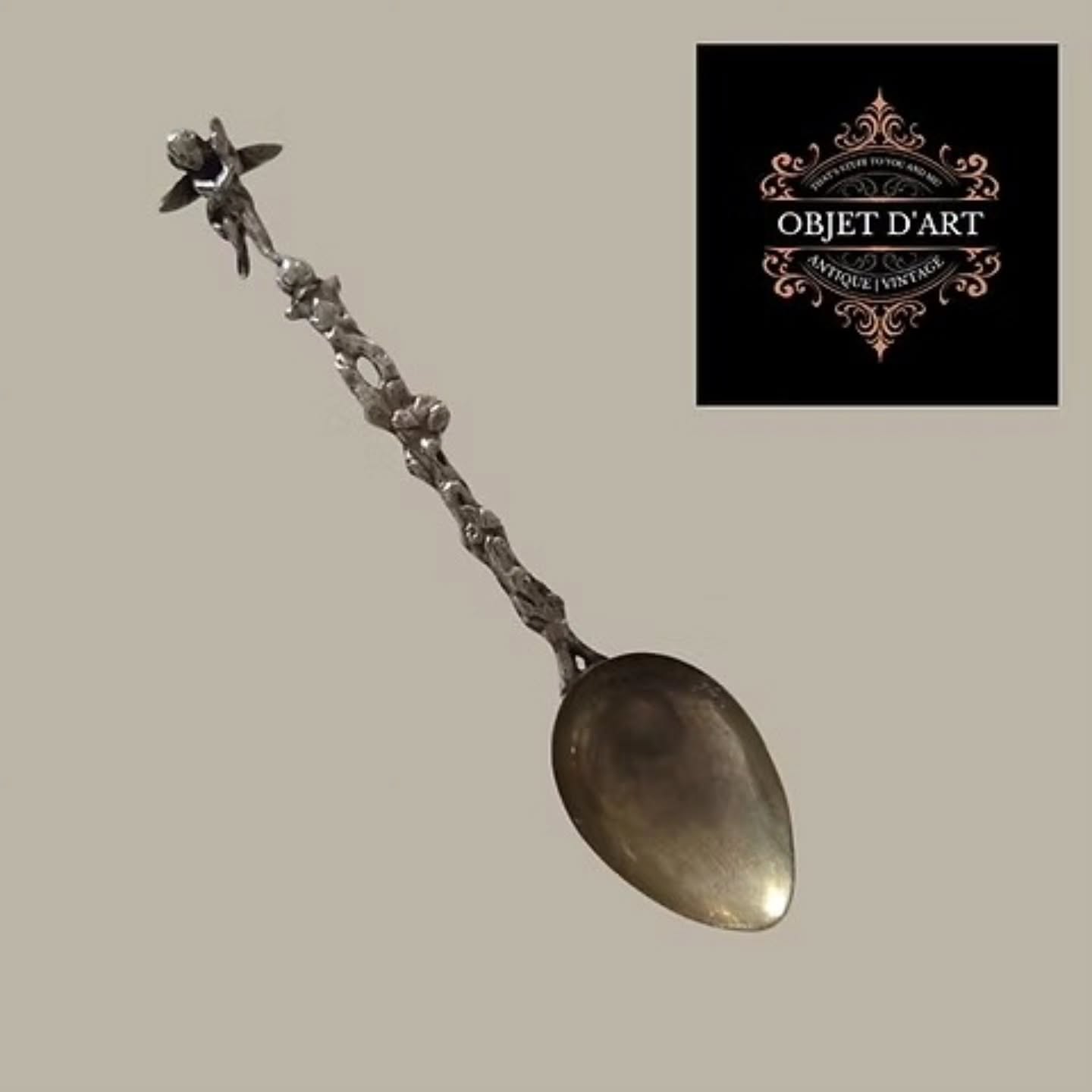 Vintage Figural Cherub Spoon | Putti Handle | Ornate Decorative / Bonbon Spoon | https://share.google/pacDKD1sXux6P1oeV