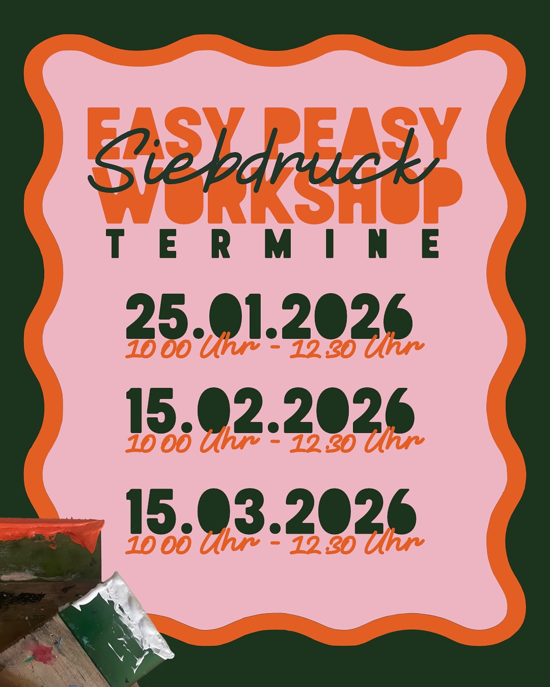 Wir begrüßen das neue Jahr mit neuen Workshop Terminen und einer kleinen feinen Überraschung im Ärmel. Gemeinsam anmelden lohnt sich ab jetzt doppelt!
Mit dem Code „bettertogether“ werden euch bei der Buchung von zwei Workshop Plätzen 10€ abgezogen. ⚡️
Also schnappt euch eure Freunde oder Verwandte und genießt eine kreative Auszeit der besonderen Art!
|
#jena #workshop #jenakreativ #kreativinsneuejahr #bettertogether #createdonthate #zweisamkeit #siebdruck