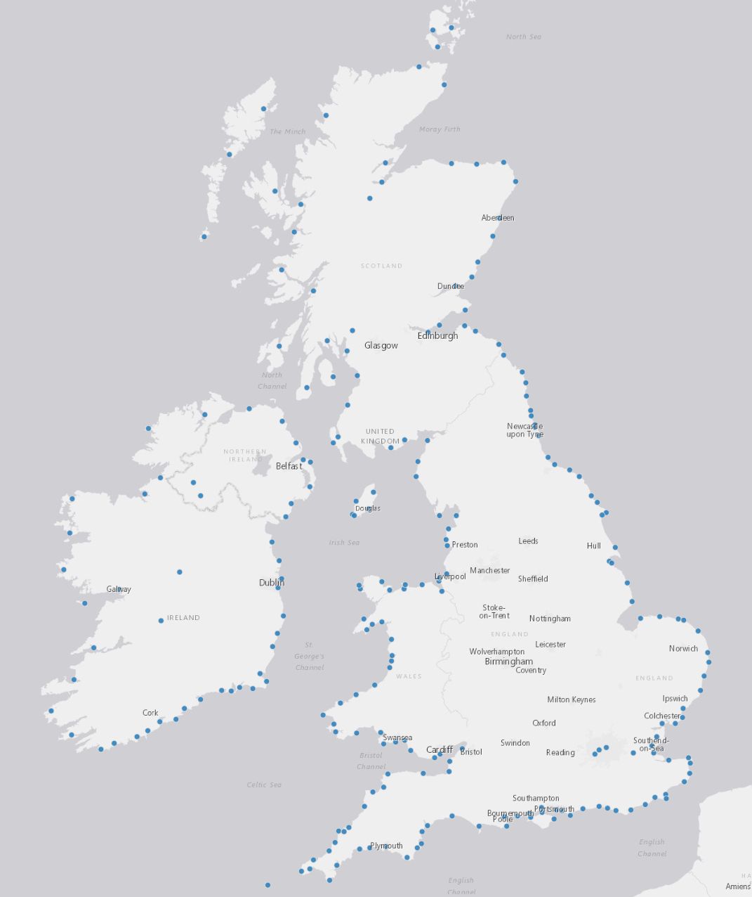 #MapMonday On this day in 1899, a Lynmouth Lifeboat rescued 18 people from the stricken schooner Forest Hall off the coast of Devon. The station closed in 1944, but the RNLI currently have 238 lifeboat stations, as shown. Source: https://hub.arcgis.com/datasets/RNLI::rnli-lifeboat-station-locations/explore You can even get them on a tea towel! See: https://shop.rnli.org/products/rescue-map-tea-towel-v23?srsltid=AfmBOopFK8e8RRW8HB_5TwGdkOR-Ulb4TXIifPUl45VyOjwfOJ8a7cez