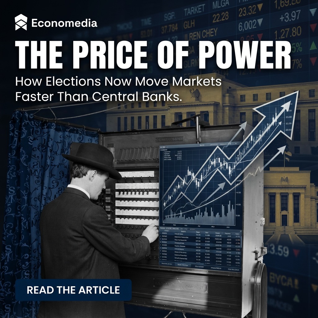 Elections are increasingly moving markets faster than central banks. Understand this crucial shift in economic influence with our latest analysis. Link in bio.