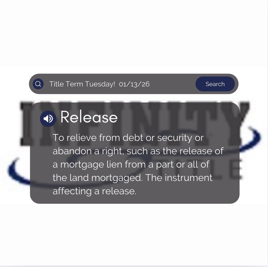 It's Tuesday! Today's Title Term is Release ⬆️
#infinitytitle #closewithus