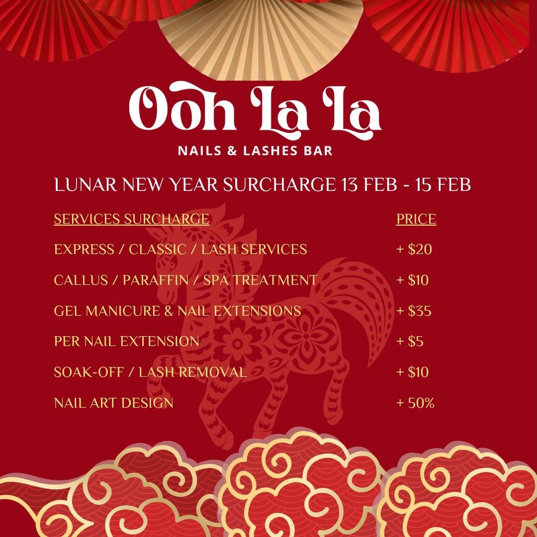 🧧 Chinese New Year Booking Slots Now Open! 🧧
Our CNY slots are officially open — secure your appointment early to avoid disappointment.
📞 Bookings: 8071 2924
Please take note of the following CNY booking policies:
• A $50 non-refundable deposit per service is required to secure your slot.
Members: $50 will be deducted from existing credits.
• Cancellations or rescheduling must be made at least 1 day in advance. Repeated changes (more than once) will result in forfeiture of deposit.
• Kindly arrive on time. A delay of 15 minutes or more will result in forfeiture of deposit, and services will be adjusted based on the remaining allocated time.
(Appointments are strictly back-to-back during this period.)
• Please send us your nail art reference photos in advance to avoid any disappointment, as all services are done within the booked time.
• Membership credits are not applicable during the CNY period.
Thank you for your understanding and support — we look forward to pampering you this festive season 🧨✨