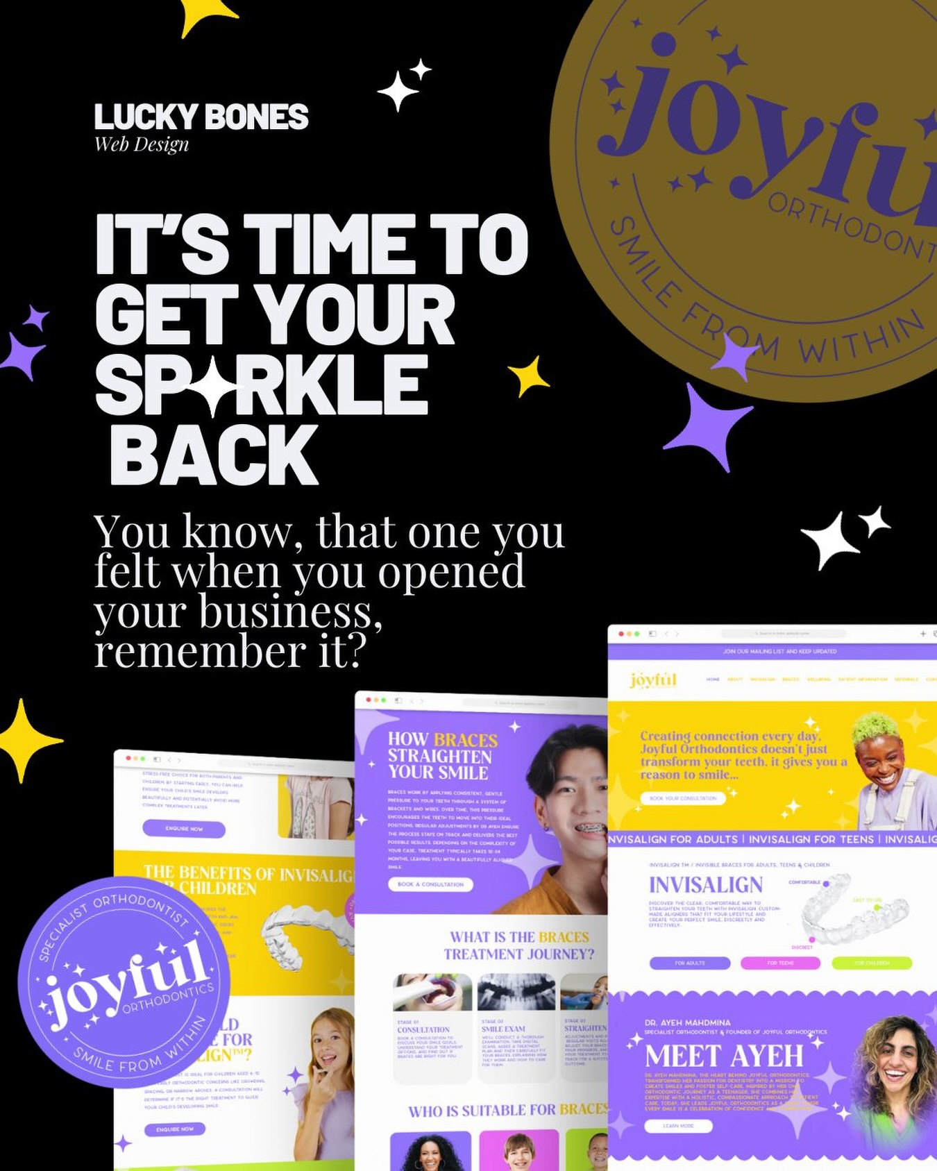 This one was special 🤍
@joyfulorthodontics wasn’t just a website build.
It was a dream in motion.
Ayeh was launching a brand-new practice and made a conscious decision early on:
If she was going to do this, she was going to do it properly.
She didn’t want a generic “medical” website.
She wanted a site that felt like her.
Joyful. Human. Warm. Confident. Trustworthy.
From the colour palette to the copy, every detail was designed to reflect the heart of her brand and the experience she wants patients to feel the moment they land on her site.
This was her first website.
And instead of playing it safe, she invested in something that truly emulates the meaning behind Joyful Orthodontics and the future she’s building.
Because when your business is your dream, your website should honour that 💫