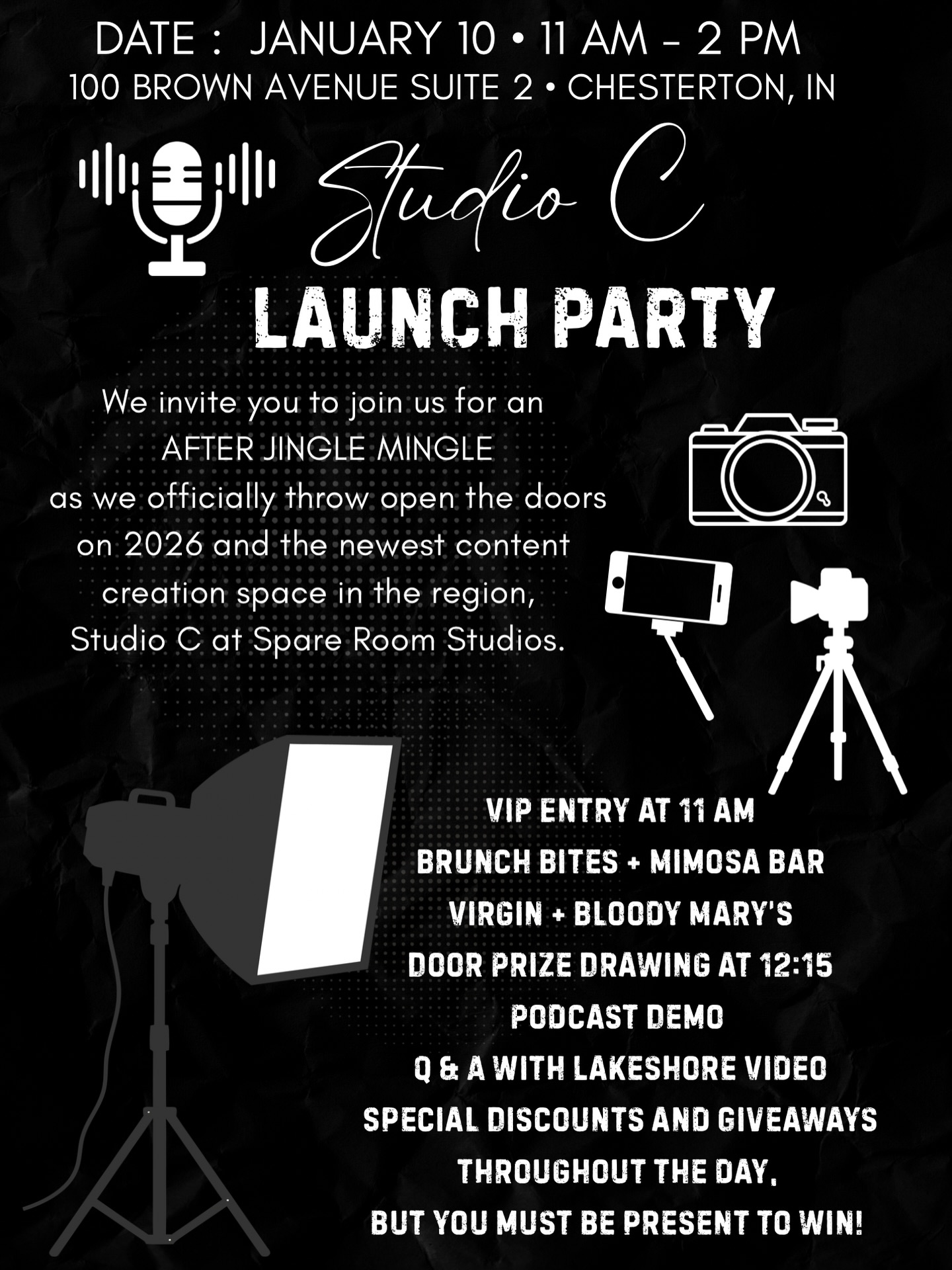 Stop by @spareroomstudios219 tomorrow from 11am - 2pm for a 40% discount on your first podcast! This is a one day deal and you must schedule your podcast by tomorrow at midnight.