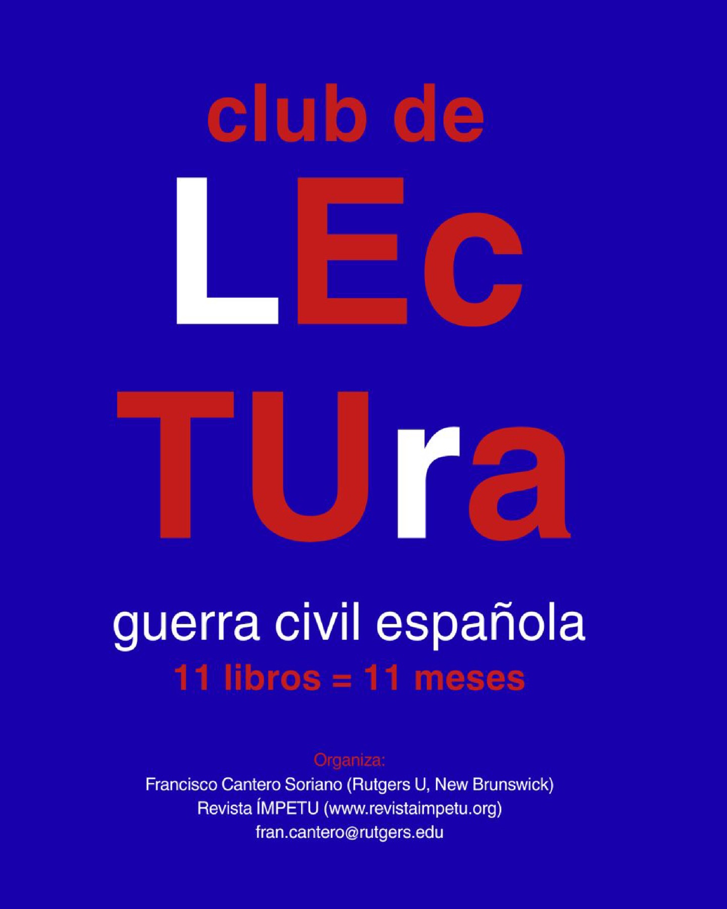 ☕📖 Si este 2026 te has propuesto leer más, qué mejor excusa que hacerlo en compañía. Hemos creado un grupo de lectura en español para leer, escuchar y conversar sobre la Guerra Civil Española y sus ecos en la actualidad.
Prepara tu café, siéntate con calma y ven a hablar, escuchar y razonar en un espacio cercano y sin presión.
🗓️ Primer encuentro: 29 de enero (sin lectura previa) en Zoom.
Si te apetece sumarte, puedes inscribirte a través del enlace de Google Docs de nuestra story destacada.
#GuerraCivil #clubdelectura #lecturaenespañol #bookclub #historia literatura revistaímpetu