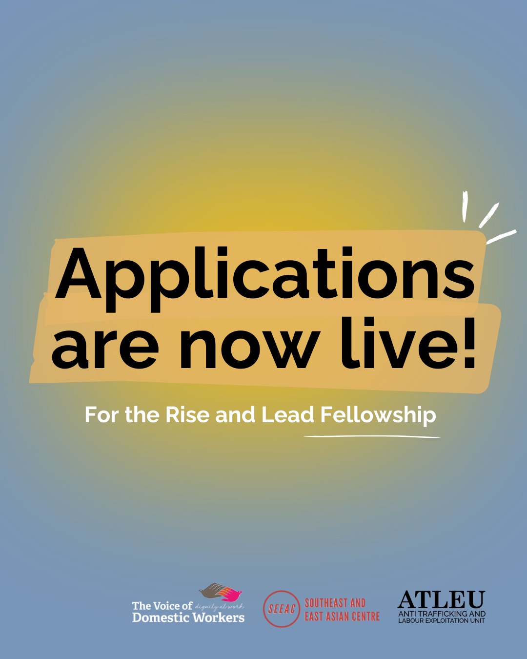 ✨ Applications Are Now Open! ✨
We’re happy to share that the Rise & Lead Fellowship application form is officially live! 🚀
Take the first step and apply here:
👉https://www.rfr.bz/i1db71c
⏰ Deadline: Applications close Monday, 16 February at 5:00 PM — don’t miss this opportunity to rise, lead, and make an impact!