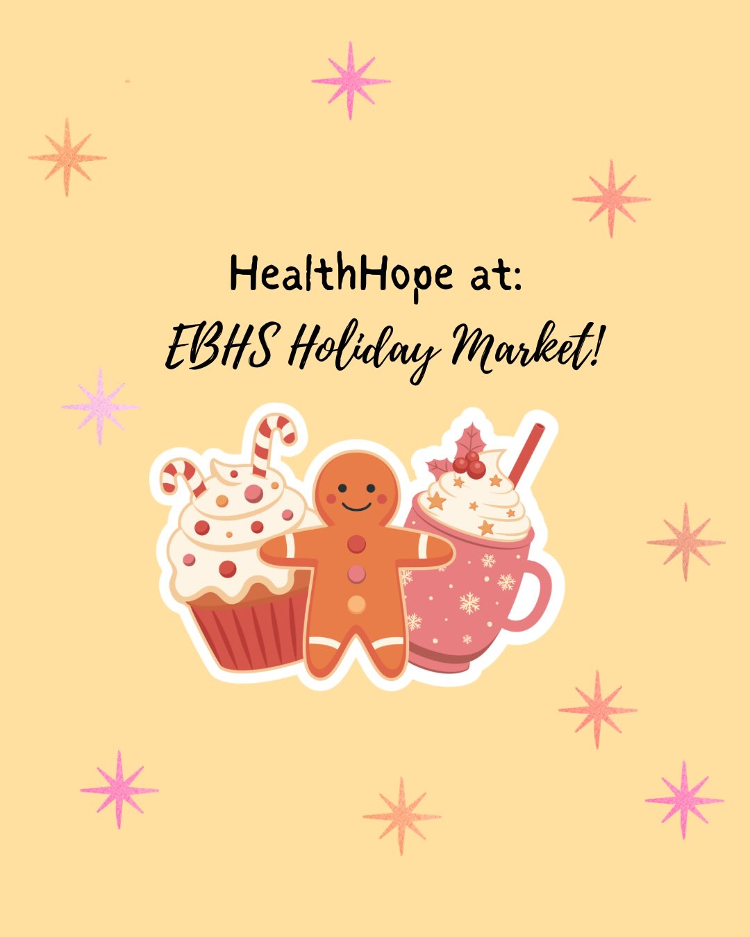 Last month, we sold baked goods at East Brunswick High School’s Holiday Market! Thank you to everyone who supported us and helped with the event!