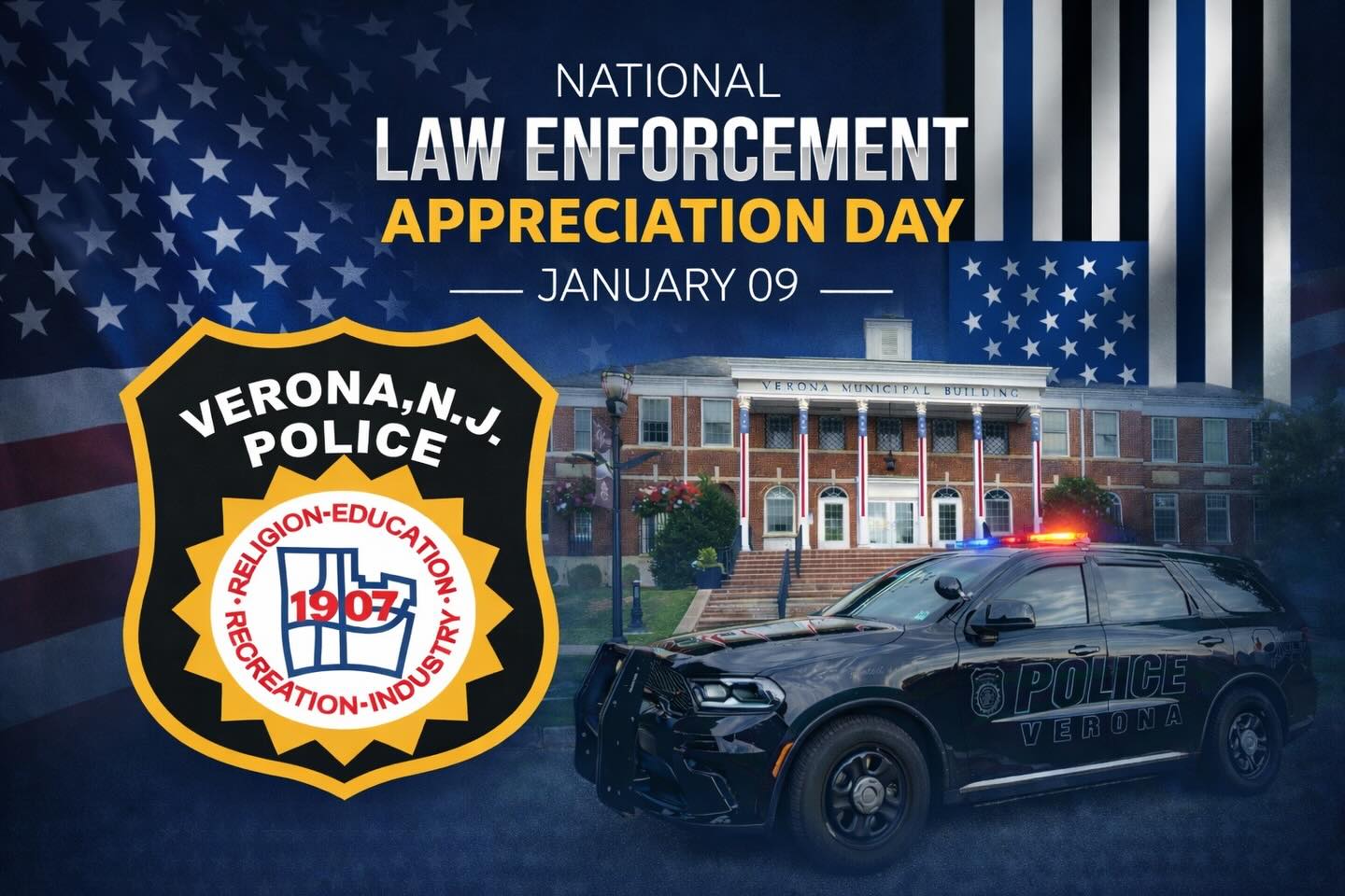 Thank you to all law enforcement professionals for your unwavering dedication, integrity, and service. #VeronaPD #VPD #VeronaPolice #NationalLawEnforcementAppreciationDay