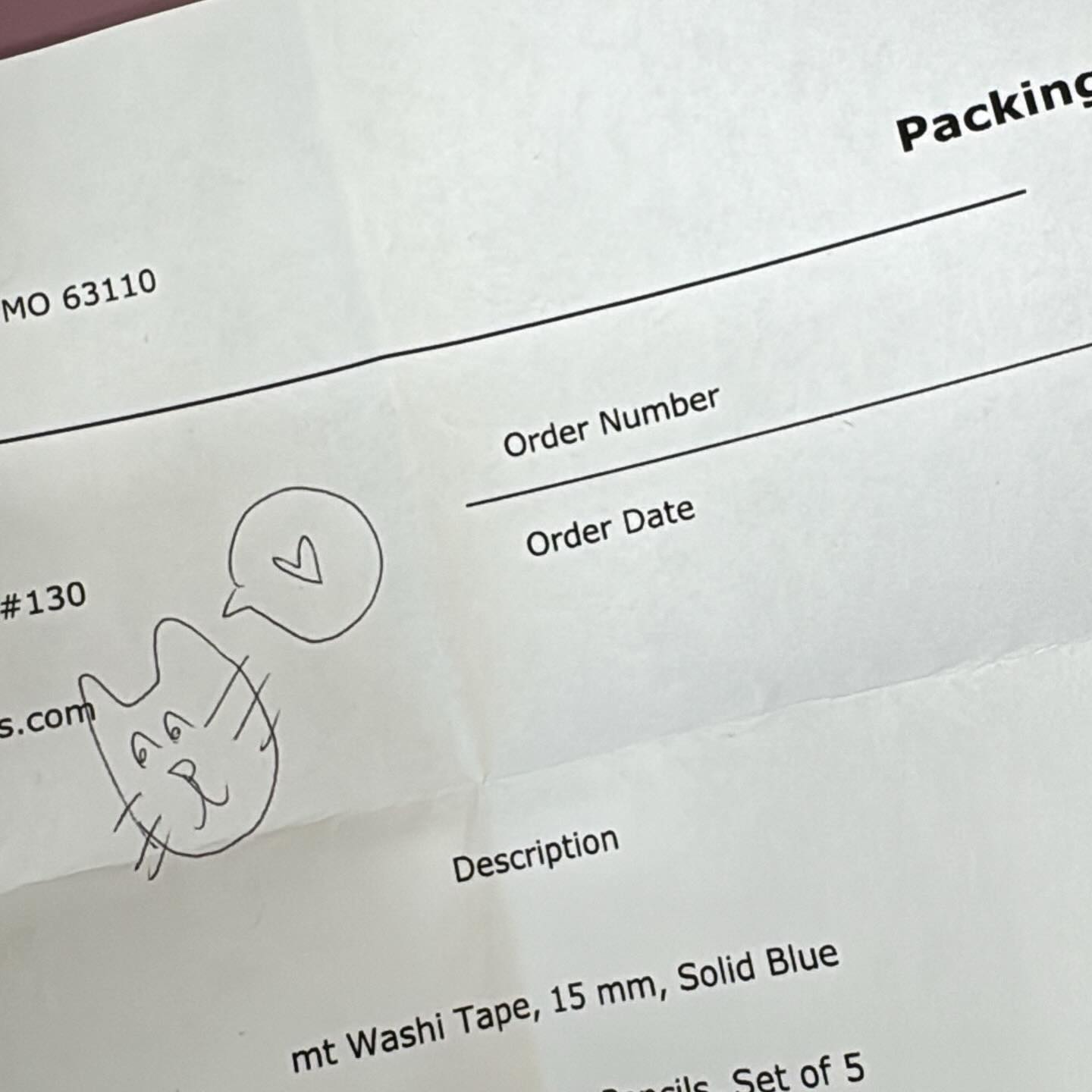 To the staff member @stlartsupply who packed my order. Thank you. It made me smile ❤️❤️❤️❤️