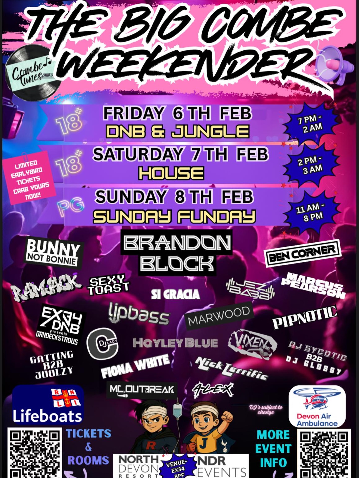 Ah I’m looking forward to this!
A lovely lineup of locals and legends…all for great causes too.
Day tickets are available and accommodation is super reasonable too.
Pls give this a like/share and PM me if you fancy coming (we’ll likely make a weekend of it😜)⚡️🪩⚡️
Cheers!
Deano