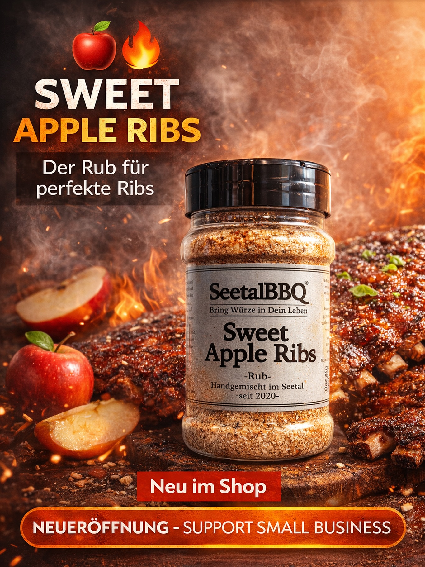 🍎🔥 SWEET APPLE RIBS 🔥🍎
Wenn süss auf Smoke trifft, wird’s ernst.
Dieser Rub bringt fruchtige Apfel-Note, perfekte Würze und genau die richtige Süsse für Ribs mit Charakter.
Einreiben. Low & Slow. Ausrasten 🤤
🛒 NEUERÖFFNUNG
Support Small Business aus der Region ❤️
Jetzt online & im Shop erhältlich.
👉 Jetzt testen & dein BBQ aufs nächste Level bringen
#sweetappleribs #bbqrub #ribs #bbqlife #smoker #grillliebe #neueroeffnung #supportsmallbusiness #bbqschweiz
