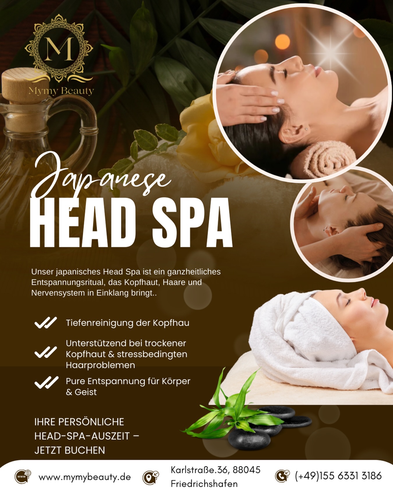 ✨ Japanese Head Spa – mehr als nur Haarpflege ✨
Manchmal braucht es keinen Urlaub, sondern einen Moment nur für sich.
Unser Japanese Head Spa ist ein ganzheitliches Entspannungsritual, das Körper, Geist und Kopfhaut in Einklang bringt.
🌿 Tiefenreinigung der Kopfhaut
🌿 Unterstützung bei trockener Kopfhaut & stressbedingten Haarproblemen
🌿 Tiefe Entspannung für Körper & Geist
Sanfte Berührungen, warme Kompressen und absolute Ruhe –
lassen Sie den Alltag los und gönnen Sie sich eine Auszeit, die man spürt.
💆♀️ Ihre persönliche Head-Spa-Auszeit wartet auf Sie.
📍 Karlstraße. 36, 88045 Friedrichshafen
📲 Jetzt Termin buchen
#JapaneseHeadSpa #MyMyBeauty #HeadSpaGermany #EntspannungPur #SelfcareTime SpaMoment Friedrichshafen WellnessFürKörperUndGeist