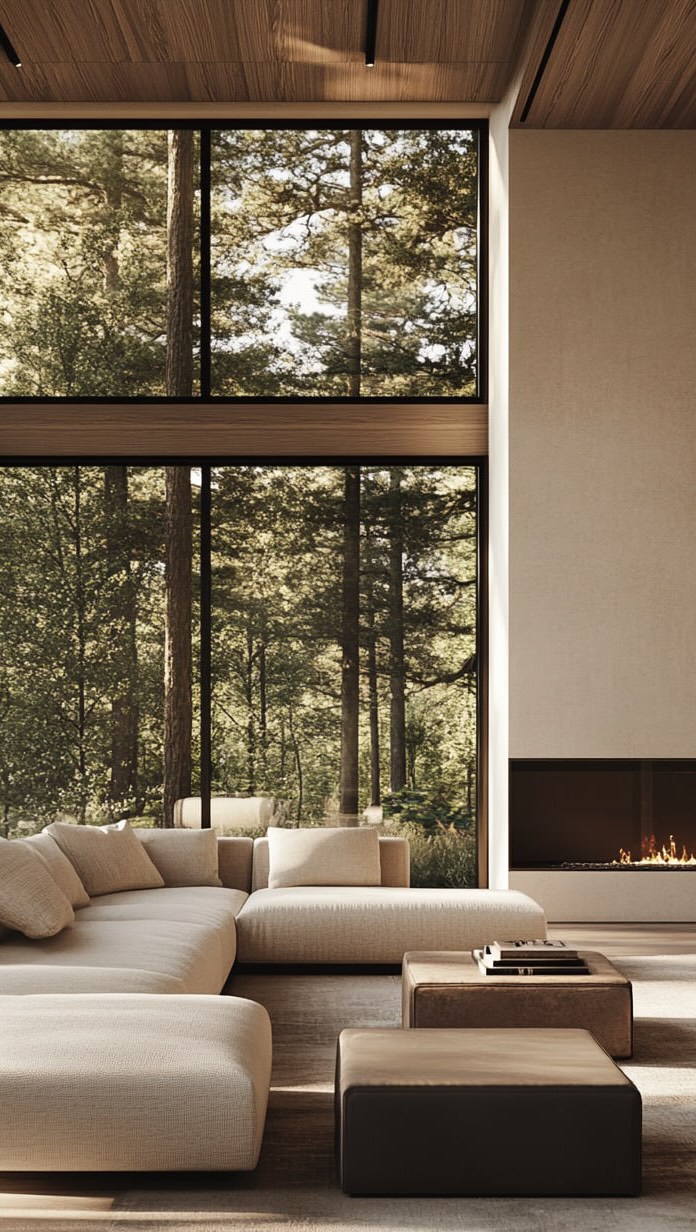 Warm wood, soft textures, and nature doing the decorating.
A space made to slow down and breathe…