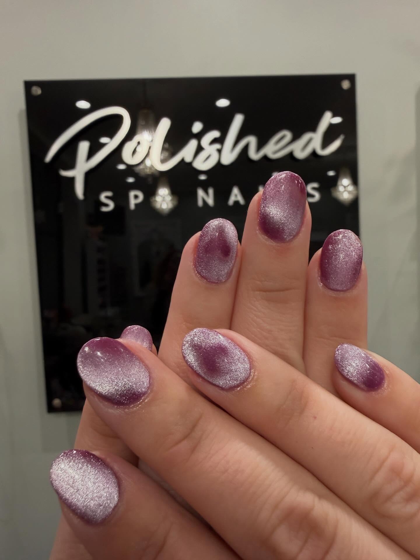 Powder Manicure with Cat Eye effect ๐ #polishedspanails #cateyenails๐
๐ป