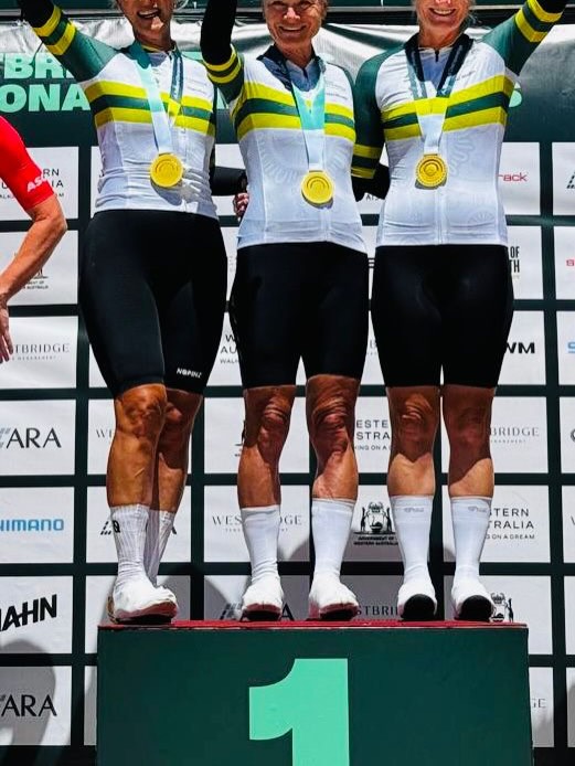 Huge news for BBCC.
Aussie Champions!
Rachel Pearson, Katie Menzies and Anne Elliott have taken out the national title in the Team Time Trial today at the Australian National Championships in Perth.
Racing over a demanding 19.5 km course, the girls delivered a textbook team ride—smooth, powerful and perfectly timed—to take the top step of the podium 🥇🇦🇺
Absolutely massive result. Club history stuff.
Not only that — Huge congrats to Rachel on a great ride today in the Club Criterium at the Nationals.
She raced with the WA team 4five+ — an awesome club that creates affordable events, opportunities and resources to inspire and support women to stay fit and competitive. Even better, the team took the win. What a result! 🚴♀️👏
#criterium #cycle #byronbay #perth #