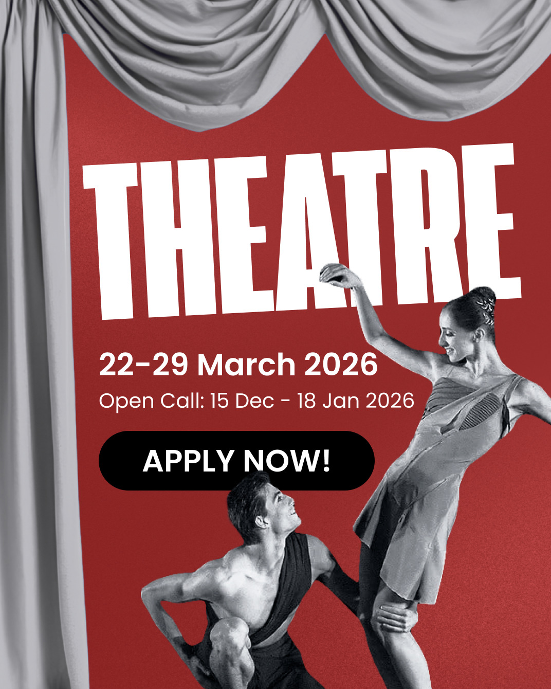 Smart inbjuder dig att söka plats pÄ TeaterlÀgret i Vilnius!
Det sju dagar lÄnga Theatre Camp 22-29 mars sammanför 10 deltagare frÄn Belarus och Sverige för ett intensivt kreativt utbyte. Fokus ligger pÄ att utforska teater som ett verktyg för samhÀllsbyggande, motstÄndskraft och demokratiska uttryck.
Programmet kombinerar lĂ€rande med praktik â frĂ„n workshops om teaterns sociala pĂ„verkan och ny teknik inom scenkonst, till gemensamt idĂ©arbete och skapandet av förestĂ€llningar inspirerade av belarusisk och svensk litteratur. Sökande mĂ„ste vara över 18 Ă„r och ha en koppling till den kreativa eller kulturella sektorn samt till lĂ€grets tema. Vi vĂ€lkomnar utövare i början eller mitten av sin karriĂ€r (emerging and mid-career) frĂ„n belarusiska och svenska kreativa miljöer, oavsett nuvarande bostadsort.
LÀgret avslutas med en offentlig visning pÄ en lokal teater samt ett reflektionspass dÀr deltagarna delar sina erfarenheter, fÄr feedback och planerar framtida samarbeten.
Deadline för ansökan: 18 januari
Plats: Vilnius, Litauen
Datum för lÀger: 22-29 mars 2026
FörmÄner: Arrangörerna tÀcker kostnader för resa, boende och mat för alla deltagare.
LÀnk till ansökan finns i bio!
För mer detaljer, vÀnligen lÀs vÄr FAQ i projektlÀnk nedan eller maila frÄgor till kontakt@smartcoop.se
Mer info om projektet: https://createculture.eu/ccap_eng
Creative Communities Acceleration Program som vi genomför tillsammans med Creative Culture Group, sammanför musiker, filmarbetare och teaterutövare som ser konsten som ett verktyg för yttrandefrihet och offentlig dialog. CCAP omfattar tre kreativa residens dÀr nya samarbetsprojekt och kulturella verk inom film, musik och teater vÀxer fram. Dessutom ingÄr ett utbildningsbesök i Sverige samt en internationell nÀtverkstrÀff i Vilnius, dÀr kulturledare samlas för att utbyta erfarenheter och planera gemensamma initiativ.
Under programmets residens kommer deltagarna att skapa musikspÄr, en kortfilm och en teaterförestÀllning, samt etablera lÄngsiktiga partnerskap mellan kreativa miljöer i Belarus, Litauen och Sverige. CCAP har fÄtt stöd frÄn Svenska Institutet.