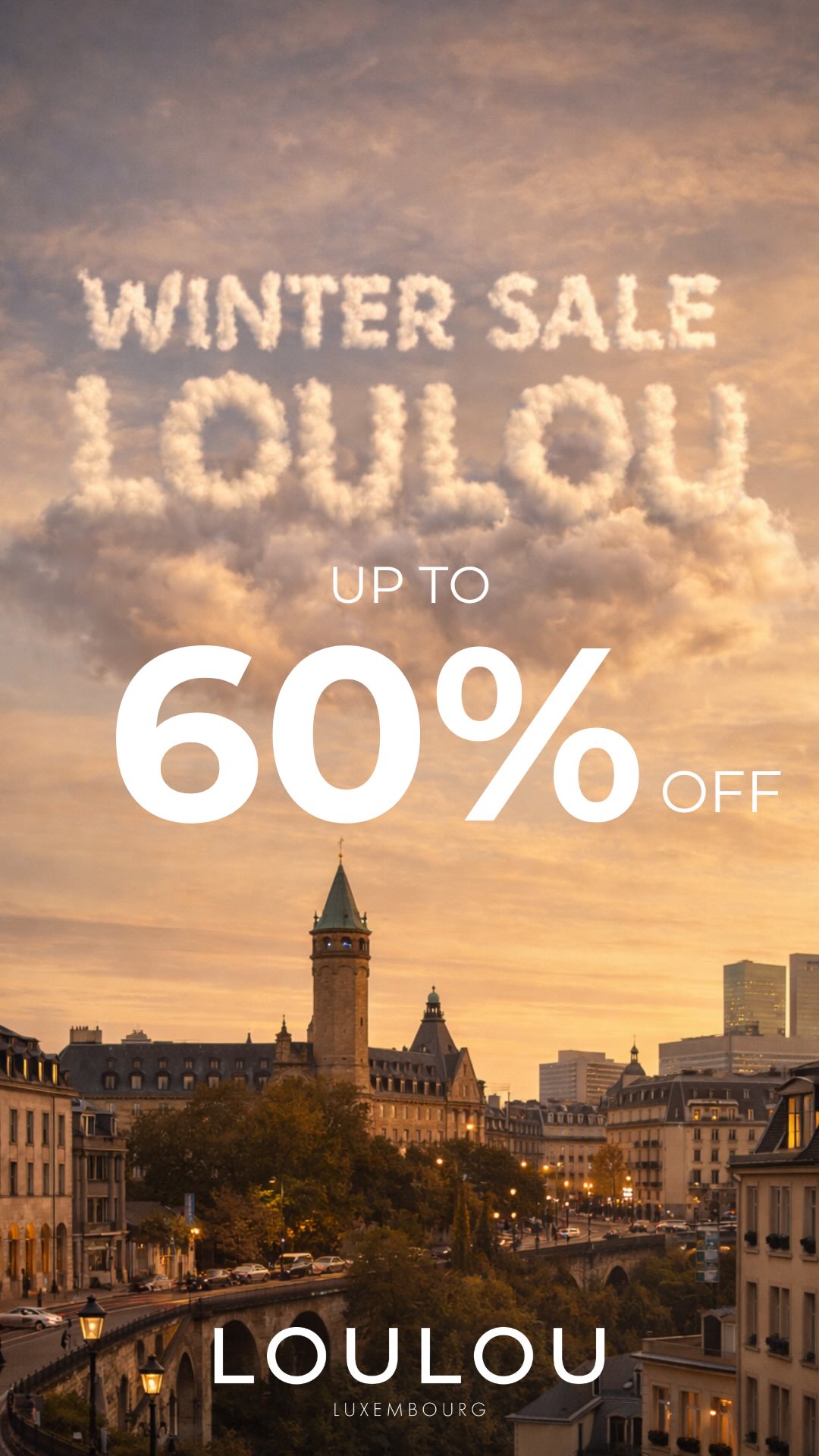 UP TO 60% OFF
Ouvrez les yeux 👀
Foncez. Craquez. Recommencez.
Dès aujourd’hui dans nos boutiques LOULOU ! 🛍️
#LOULOU #loulouluxembourg #wintersale #upto60off #luxembourg