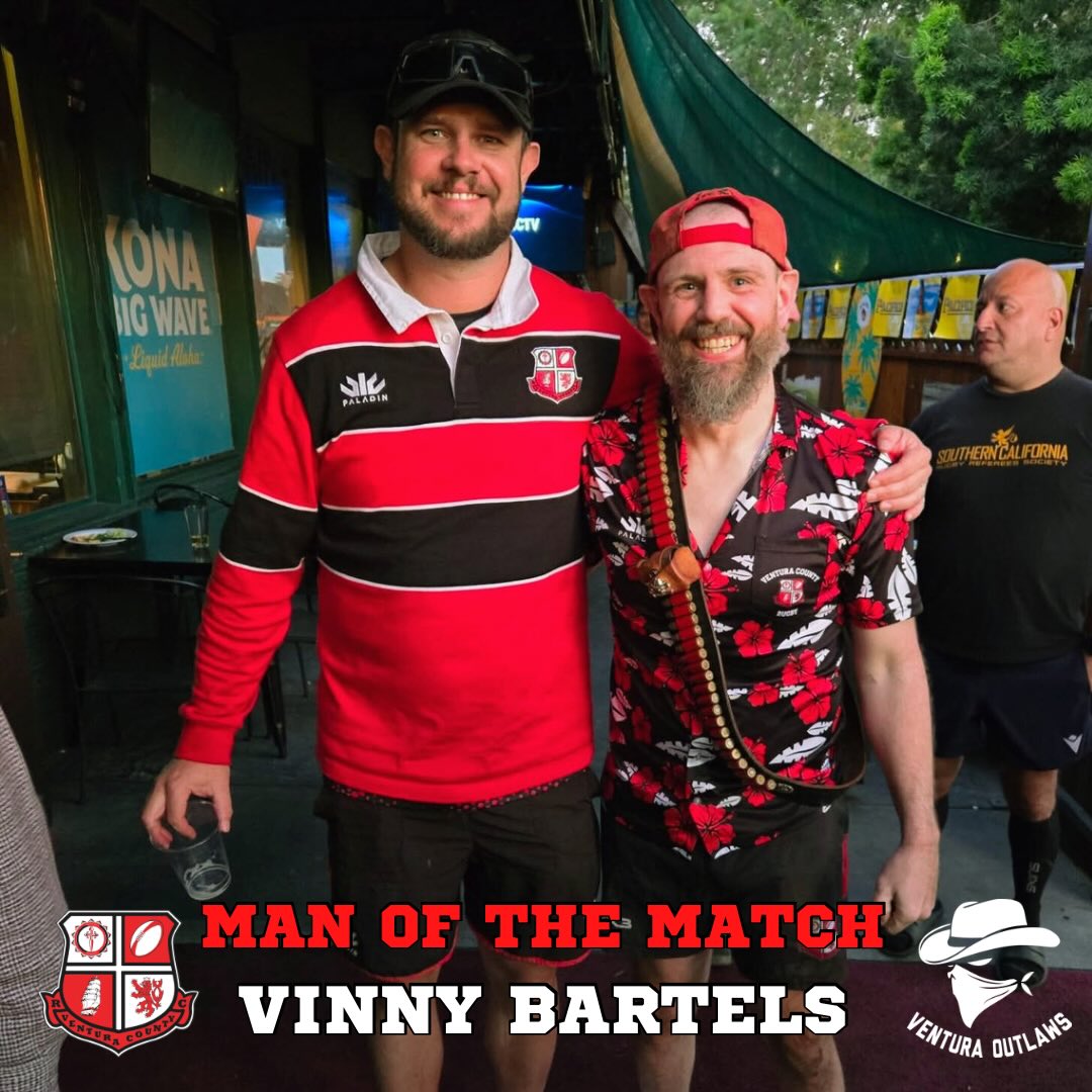 Congratulations to Vinny Bartels on winning Man of the Match honors in our season opening win over SFV! A mainstay in our backline, a true OG of the club, Vinny came out and showed the young bucks a thing or two. He was asked to switch from scrum half to fly half and showed he can direct a game for either spot. His tactical kicking came in clutch all game, and even spurred a try with a kick chase. Congrats on a great performance, Vinny!