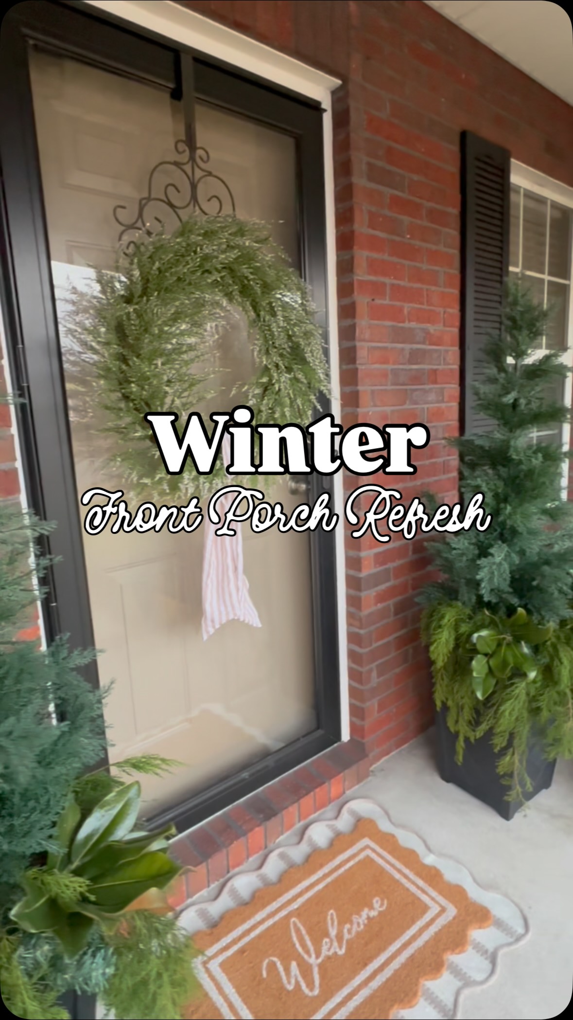 A simple winter refresh for the front porch 🤍
I didn’t change everything, just added some foraged cedar and magnolia to bring in a more natural, cozy feel.
Sometimes the smallest, simplest touches make a space feel loved and fresh again.
Would you use fresh greenery on your porch? Let me know in the comments! And y’all be sure to follow along for more!
#frontporch #easyhomedecor #winterhome