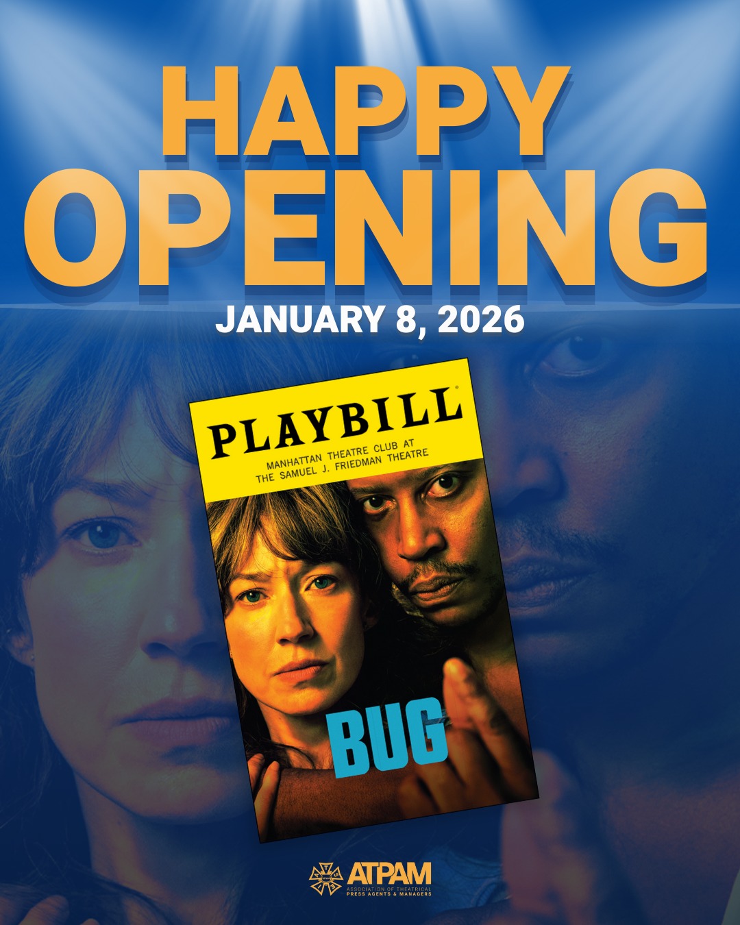 Paranoia. Delusion. Conspiracy. Sexy psychological thriller? Say less. ππ₯
Happy Opening to the cast, crew, and ATPAM members behind @MTC_NYC's Bug. Bravo on an incredible Broadway opening! π