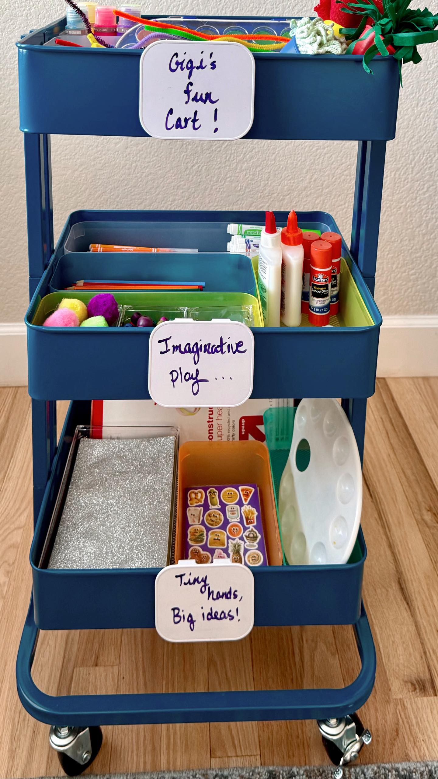 Versatile, functional, and designed to evolve with your lifestyle - The Container Store’s -3 Tier Rolling Cart does it all!Watch TSS holiday cart into a thoughtfully styled craft cart🎨🖌️ #homeorganization #craftorganization #kidsroomideas #playroomorganization #kidsartsandcrafts