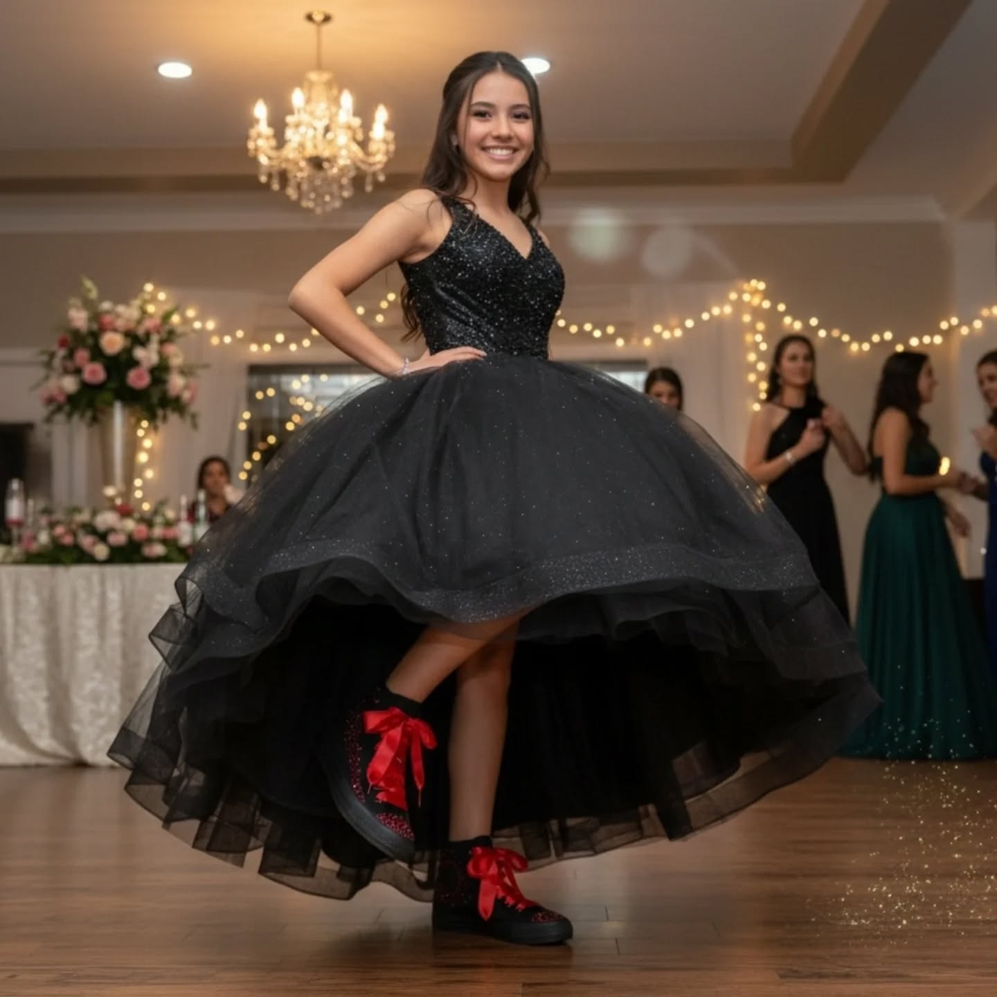 A quinceañera moment that proves you can honor tradition and walk boldly into your next chapter—one joyful step at a time. #QuinceSneakers #Modernquince #UpliftingCloset #quinceañera #quinceañerastyle