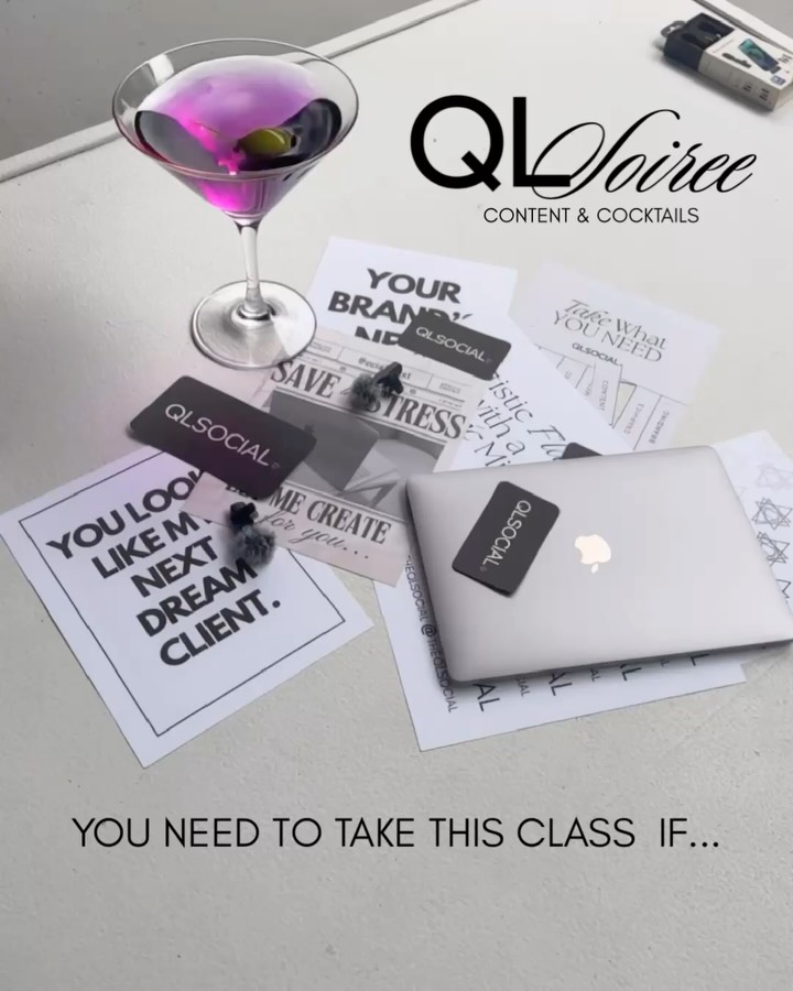 If this class is for you, head to the link in my bio! See you there!
Content & Cocktails •🍸📱• February 7th • $25
Learn how to shoot, edit, and post your content efficiently—all while sipping a cocktail or mocktail! 🥂
This intimate class is capped at 20 to ensure a hands-on, high-vibe experience. Don’t miss your spot—click the link in bio to purchase & download your ticket before it’s gone!
#ContentAndCocktails #ContentCreation #SocialMediaWorkshop #QLSocial #CreativeClass
