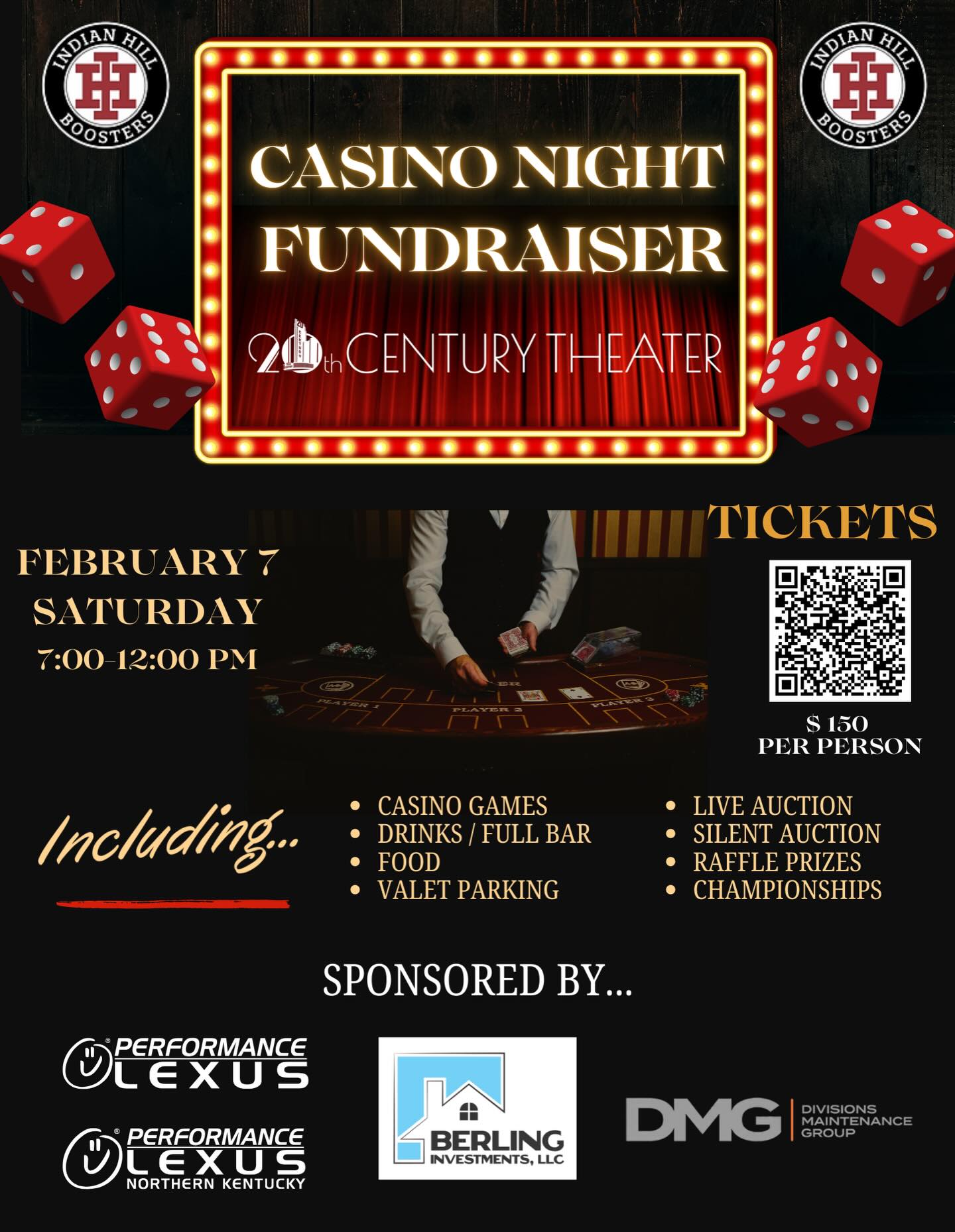 IHBoosters CASINO NIGHT - Saturday, February 7 🎲Did you know we offer group tables? Reach out today, only 3 remain...so get a group together and snap one of these up before they are gone ⏳ Ticket link in bio 🎟️