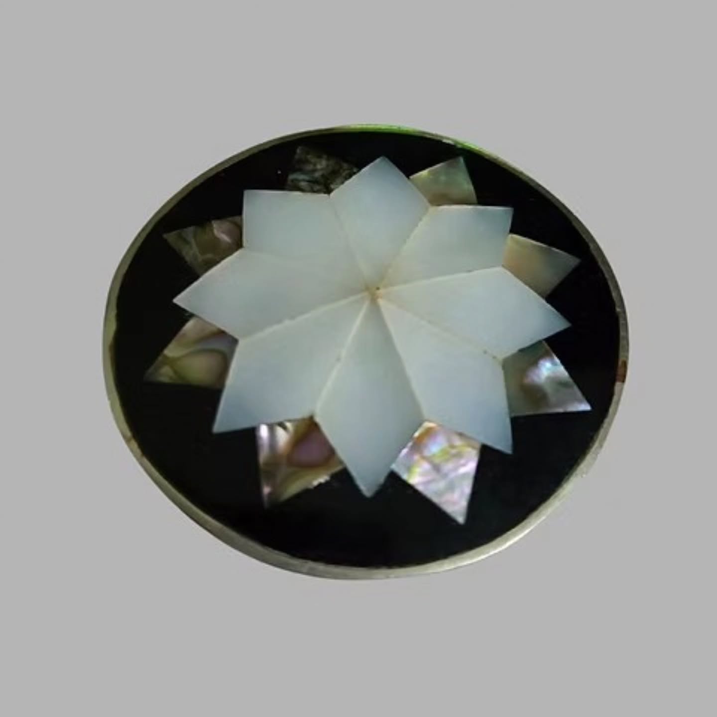 Vintage Mother of Pearl & Abalone Starburst Brooch / Pendant (Convertible) | https://share.google/gM8fVofkKfxpZIYSz