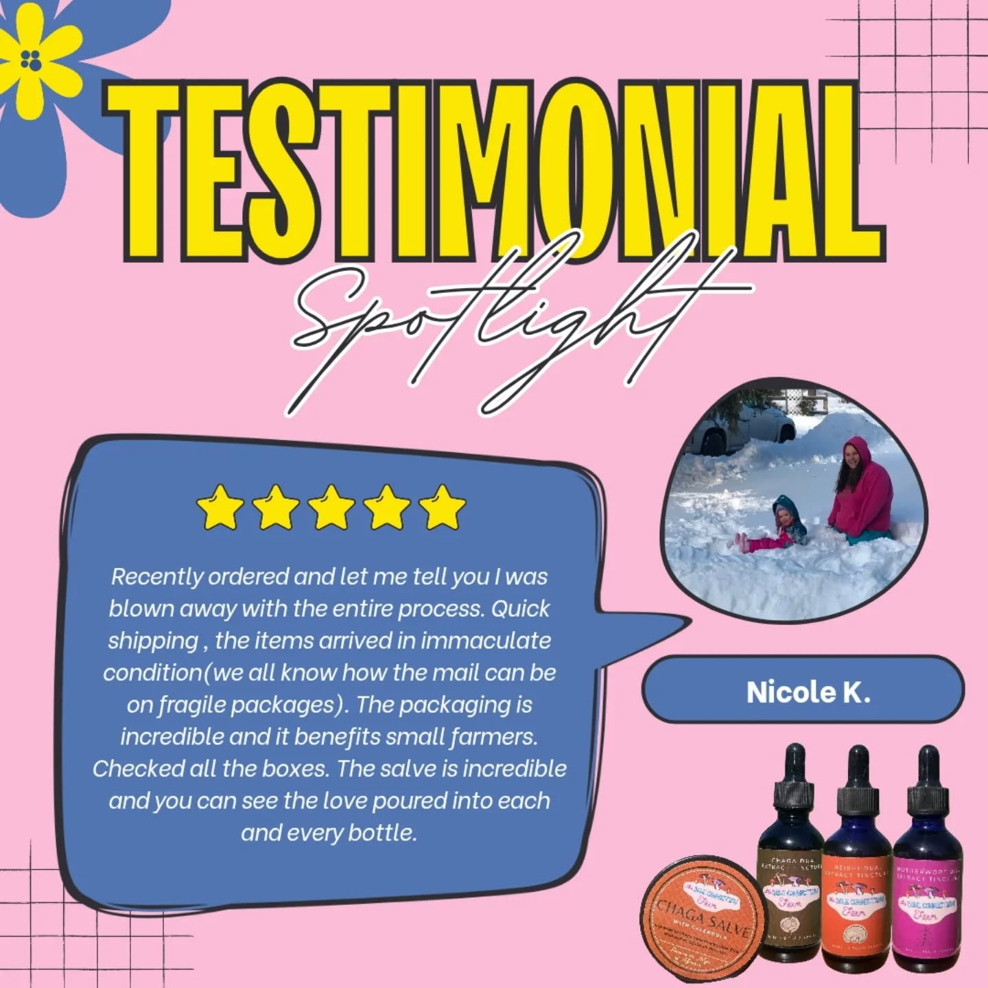 ✨ Thank you Nicole for your glowing review! ✨
Get your own Sole Connection goodies at www.thesoleconnectionfarm.com/shop 🍄🌿❤️
Remember, spending $40 or more gets you free shipping! 💲