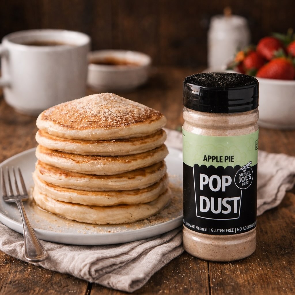 Breakfast sorted.., Fluffy pancakes. Hot coffee.
And a proper dusting of Apple Pie Pop Dust.
Cinnamon, apple and a touch of sweetness.
Not just for popcorn. This one works on pancakes, waffles, porridge and desserts too.
Shake it on. Keep it simple.
Good flavour, no nonsense.
Available online now.
www.smokeyjoesrubs.com
#smokeyjoesrubs #popdust #applepie #breakfastideas #pancakelove simpleflavours