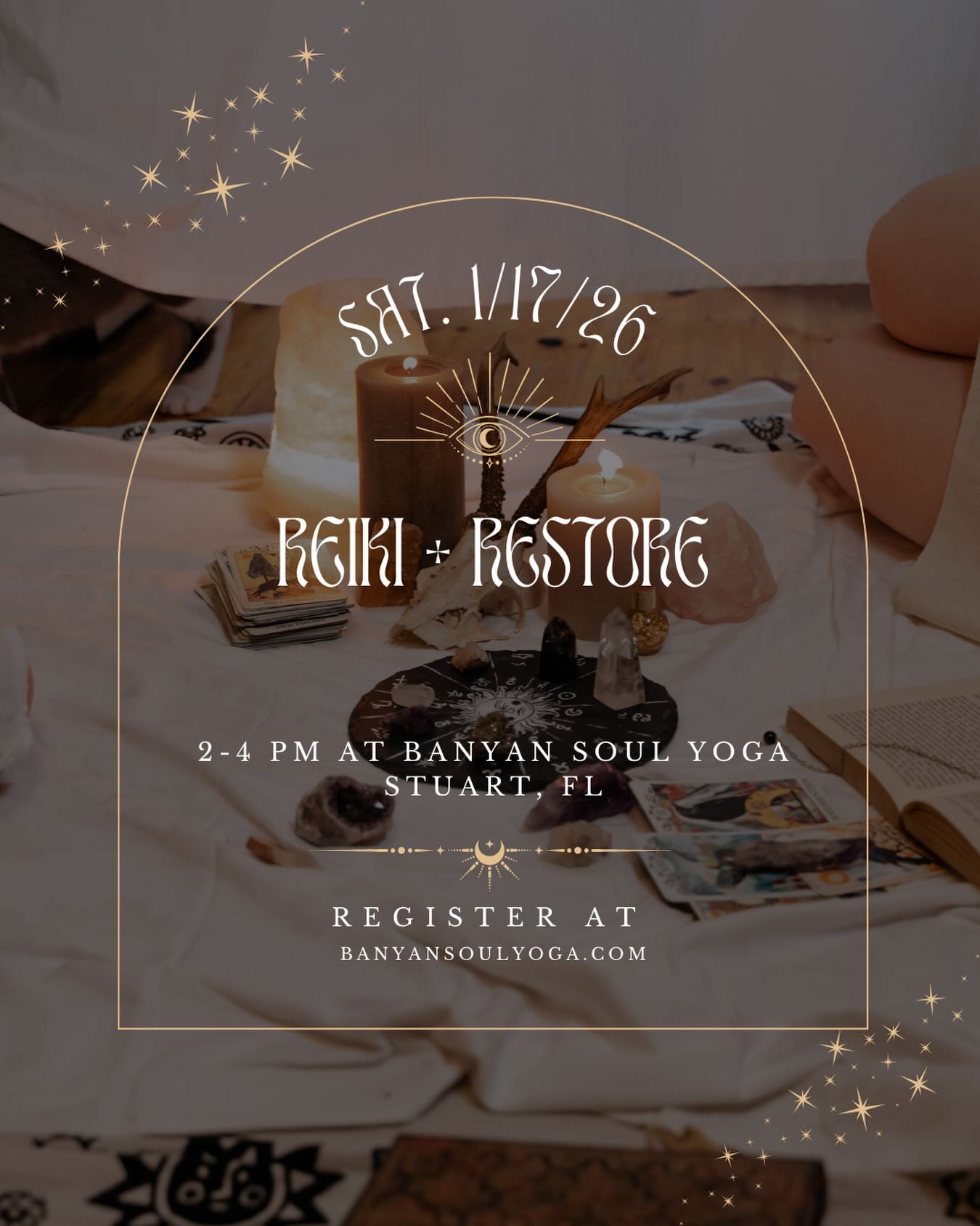 ✨ Reiki + Restore ✨
🗓 Saturday, 1/17 | ⏰ 2–4 PM
📍 Banyan Soul Yoga Studio
Join us for our next Reiki + Restore class this Saturday — just a few spots left! 💫 Join me + @cmwhite424 , Reiki practitioner & hypnotherapist, for an afternoon of deep relaxation and nervous system balance through Reiki, sound healing, and deep rest 🌿
🧘♀️ Sink into long-held restorative yoga poses, fully supported with bolsters, blankets, straps, and blocks to help you soften, release, and truly rest.
✨ Reiki energy will be offered throughout the class for a full chakra balancing from head to toe (hands-on or hands-off — your choice 🤍).
🎶 We’ll close with a luxurious sound bath, gentle neck & shoulder massage, and a long, dreamy savasana 😌
💰 $57 investment
🔗 Register at banyansoulyoga.com/events
Come rest, reset, and restore your energy 💆♀️💖