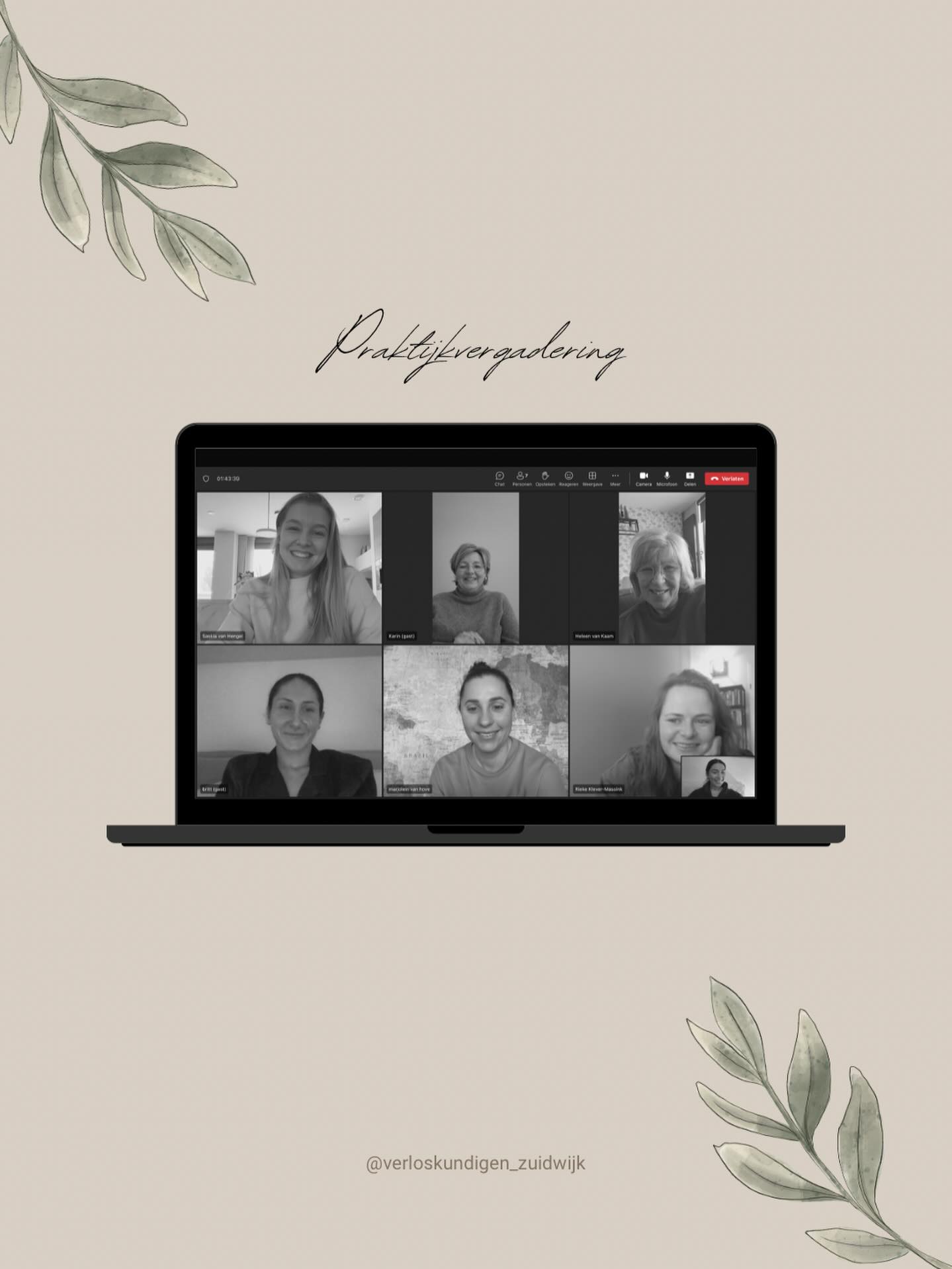 Vandaag hadden we met het hele team praktijkvergadering. Normaal vinden we het extra gezellig om elkaar fysiek te zien, maar door de sneeuwstorm deden we dat dit keer online. Via het scherm hebben we uitgebreid stilgestaan bij onze werkwijze, afspraken gemaakt en onze zorg weer goed op elkaar afgestemd. Naast het bijpraten en samen lachen, bespraken we ook belangrijke inhoudelijke zaken. Dit doen we bewust en zorgvuldig, zodat iedereen binnen de praktijk dezelfde lijn volgt. Zo weet iedere cliënt waar zij aan toe is en kunnen wij als team eenduidige, veilige en kwalitatieve zorg bieden! 🩺✨