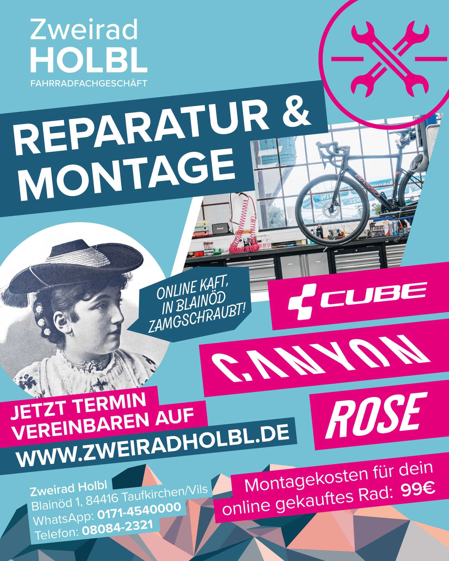 Online kaft. In Blainöd zamgschraubt. 🔧
Egal ob Bio-Bike oder E-Bike – wir montieren dein online gekauftes Rad fachgerecht und machen es komplett fahrbereit 🚲💜
✔ professionelle Neuradmontage
✔ Sicherheits- & Funktionscheck
✔ alles richtig eingestellt
👉 Fixpreis: 99 €
Wir machen auch Service & Montage für:
✅ Canyon
✅ Rose
✅ Cube
📅 Termin einfach online buchen:
👉 www.zweiradholbl.de
Oder melde dich direkt:
📞 08084-2321
📲 WhatsApp: 0171-4540000
📧 servus@zweiradholbl.de
📍 Zweirad Holbl
Blainöd 1
84416 Taufkirchen/Vils
#zweiradholbl #fahrradservice #neuradmontage #ebikeservice #taufkirchenvils
