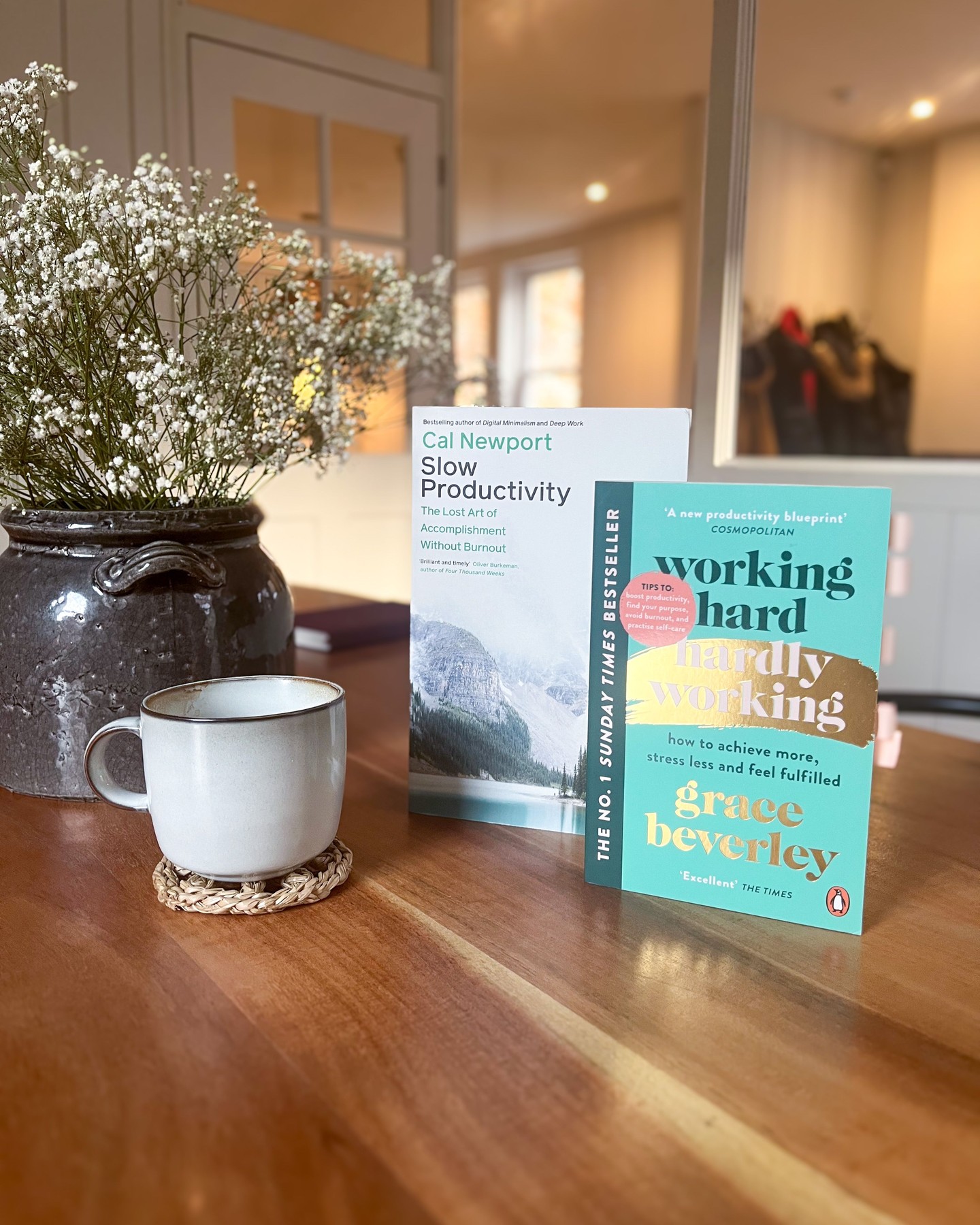 Every year, I'm a huge advocate for embracing January's "New Year, New Me" spirit as the perfect excuse to treat yourself to new self-dev / business books. But this year, I've decided I'll be re-reading some of my favourites instead...
Since I spend most of my year consuming non-fiction books like popcorn, at some point, they've all started blurring into one. This January, I'm going to dedicate time to revisit two productivity books that have really resonated with me:
🧘🏻Working Hard, Hardly Working by Grace Beverley
This is my holy grail productivity book which I'll be re-reading time and time again. I love it for its concise writing style, balance between theory and practical tips, as well as emphasis on the important role of rest in productivity. It's perfect for entrepreneurs and hybrid employees alike. Everything that I've had to figure out through trial and error, this book lays out with such clarity. I'm sorrynotsorry if this is the 100th time you've heard me go on about this book!
🍃 Slow Productivity by Cal Newport
A relatively new one to my collection, I enjoyed reading this immensely last January and it has shaped the way I think about work for the better. It dives into the nature of productivity and critiques how modern hustle culture is misaligned with what we know works from modern research into habits and mindsets, as well as historical examples of what it takes to produce great work. It's such a comfort to read, both as a physical book and in its teachings.
Will you be dipping your toes into non-fiction this month? Let me know if you have any favourites I should check out 😊
#NonFiction #ShelfHelp #Productivity #ProductivityBooks #FreelanceLifestyle