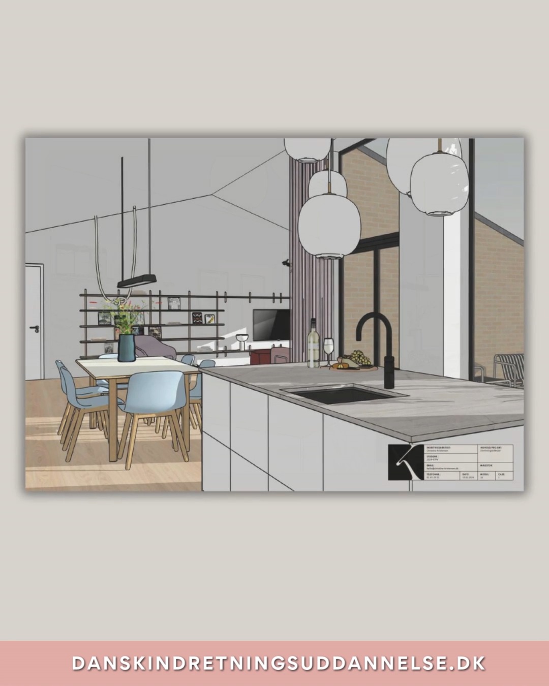 Modul 10 handler om stillære.
Det er her, vores studerende virkelig begynder at se forskel.
På DIU lærer du ikke bare én stil –
du lærer at arbejde bevidst og sikkert i dem alle.
Fra Soft Industriel
til Urban Living
og videre til Scandi chic ✨
– som du ser et smukt bud på her fra Christine.
Stillære handler ikke om at kopiere looks.
Det handler om at forstå hvorfor en stil virker,
hvordan materialer, farver og former spiller sammen –
og hvordan du kan kombinere stilarter, uden at det bliver karrikeret eller tilfældigt.
Når du forstår stilarter i dybden,
kan du ramme din kundes personlige udtryk
– uden gætværk.
Kunne du tænke dig at:
• arbejde professionelt med stilarter
• oversætte kundens ønsker til et klart designgreb
• designe med sikkerhed og faglighed
👉 Det lærer du på DIU.