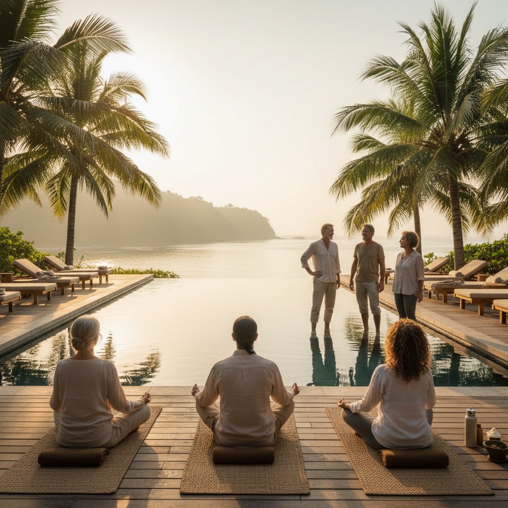 Burnout is not your final destination.
What if the stress you’re carrying is a doorway, not a dead end? Imagine waking up to golden sunlight, surrounded by kindred spirits, where every breath feels like a return to yourself. This is more than a getaway. It’s a gentle invitation to rediscover joy, resilience, and inner peace—guided by those who’ve walked the same path from exhaustion to renewal.
Ready to step into something transformative? Discover our upcoming retreats and reserve your spot at www.wellness-travel.net/mindfitnesstrips
🌿