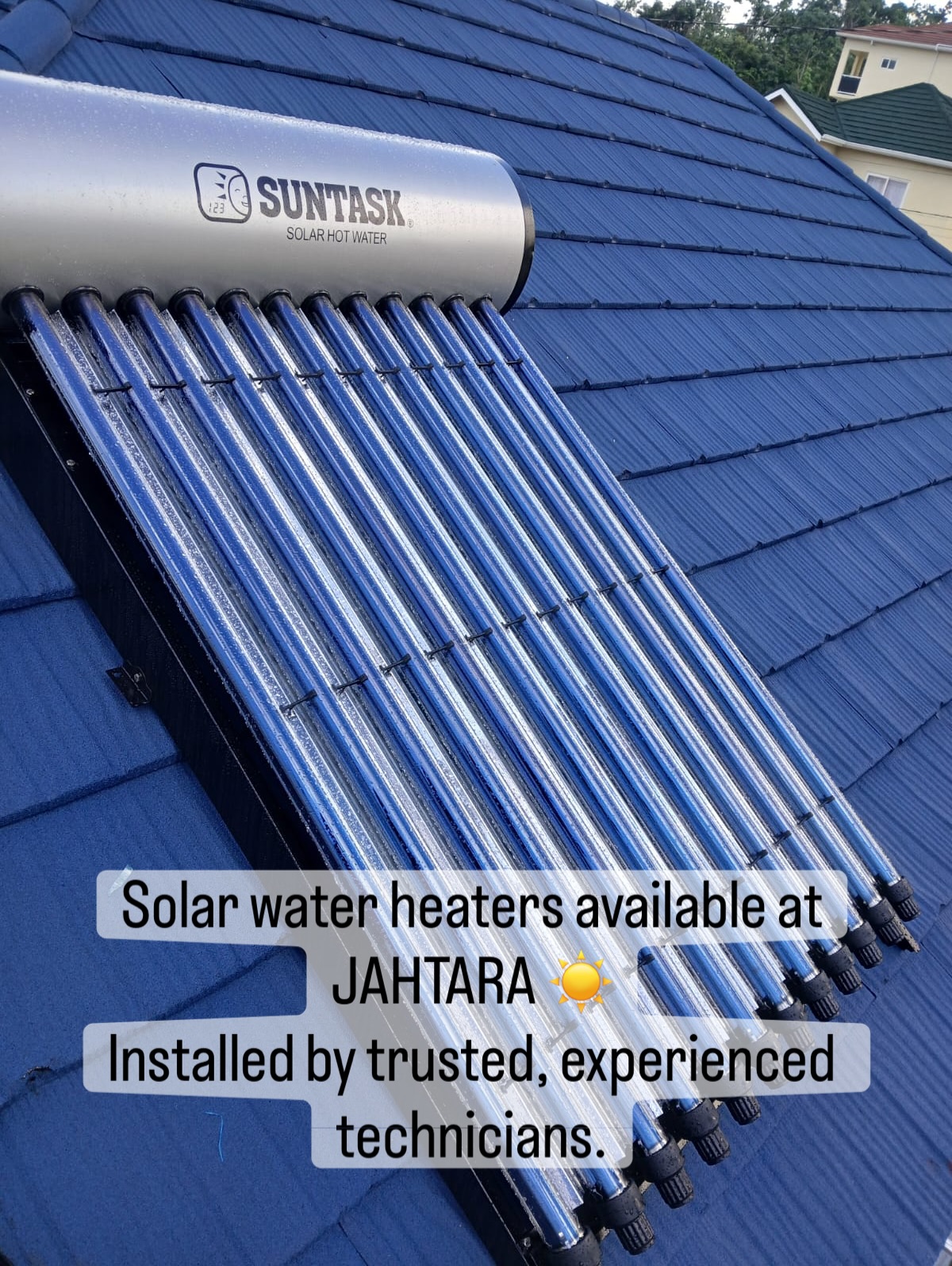 SUNTASK Solar Water Heaters ☀️ — Available at JAHTARA
✔️ Sizes available: 25, 40, 50 & 80 gallons
📞 Contact us for a quotation: 876-518-5470
🌐 Visit us online: www.jahtarasales.com