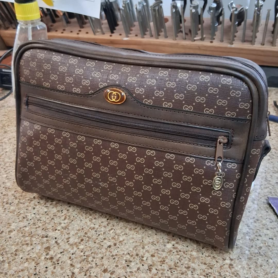 Customer brought in this Gucci bag. Liner and leather completely weather rotted. Complete rebuild with new leather and liner......more pictures to come.