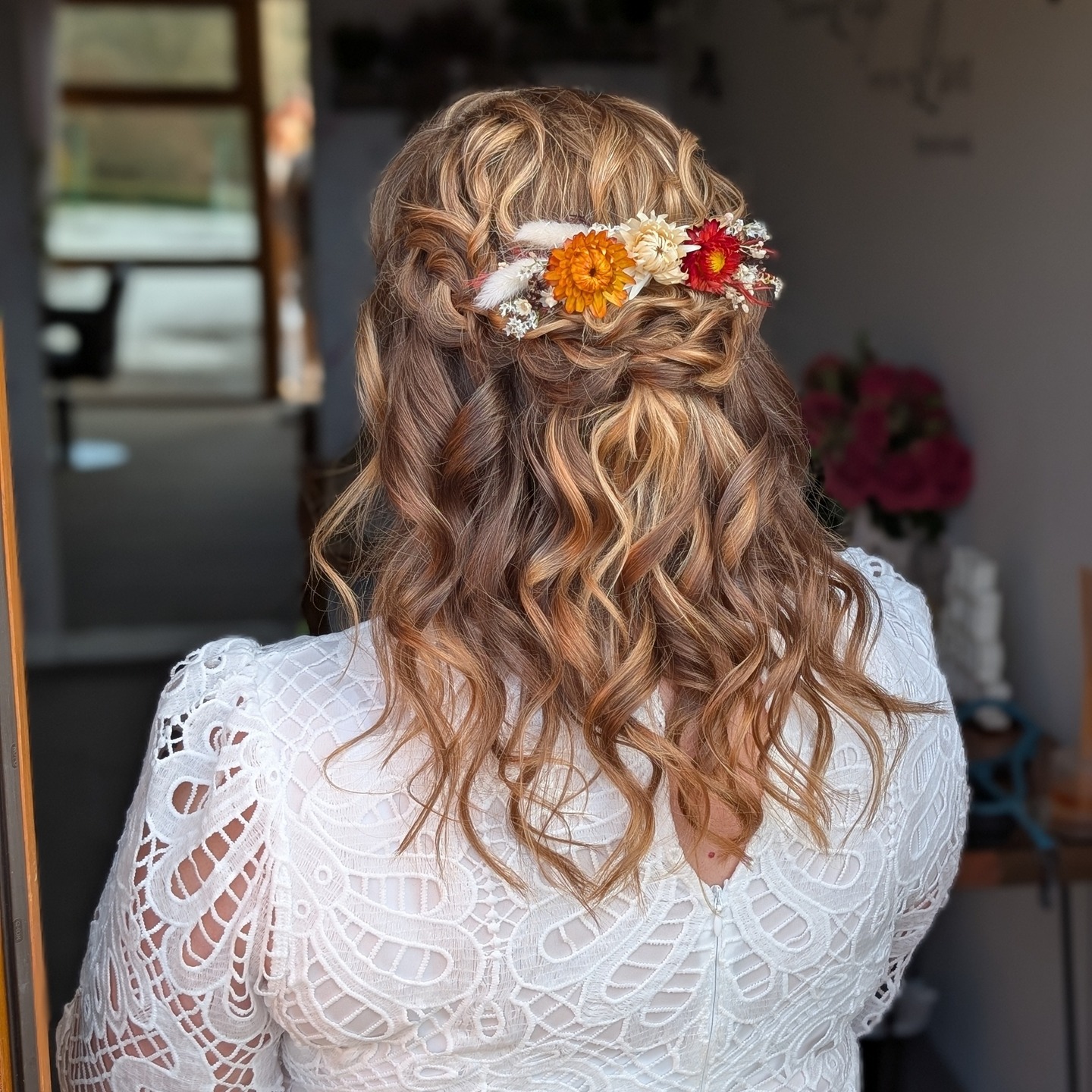 Gen
On a picture perfect wintery day I had the pleasure of helping Gen get ready with her bridal hair and makeup @millbrookestate
Lets' talk Gen's hairstyle for this grid post, makeup will be on another one.
We hadn't met before the big day, like most of my weddings I don't meet the Bride, but we knew the rough plan and I have a good system that works well. We chatted through about whether to use her natural curls or to start from a straighter starting point to then get a different curl and style in. Gen blow dried her hair prior to me starting the styling process, on a wedding morning if you don't want to use your own curls I highly suggest you blow dry straight. Gen actually went for a mini hair trial with her hairdresser in Wales and we worked from that. Gen still gave me creative input and asked for ideas too. As her dress was a boho vibe and she had dried flowers in her hair I suggested we have a bit more texture on the crown and chunkier plaits in the style too and place the comb above the plaits, we also tweaked the front too.
I loved how her hair colour popped with the style.
Swipe to see some different angles, a wintery photo of the estate I took and Gen having her pic taken by Chris @northsummitphotofilm you can see his teaser pics on the grid >>>
If you love boho texture, laid back and pretty hair then save this post for inspiration for your style.
Pro tip and shout out - If you are looking for a local florist who offers gorgeous dried flower combs, pins and crowns then I would highly recommend Heather at @churchparkflowers being local you can pick them up at her shop in Bideford, have them posted or sometimes I can bring them with me on the day or she can deliver. We have a photoshoot from last year that we can share soon where she created amazing pieces so can't wait to share that. I know alot of you have been asking about dried flowers.
Thanks for having me @genlou84 you looked awesome in your outfit and cowboy boots and I loved spending the morning with you, thanks for being so chilled and for the laughs!
#millbrookestate #millbrook #bohobridalhair #weddinghair #bohoweddinghair #northdevonhairstylist #devonelopement