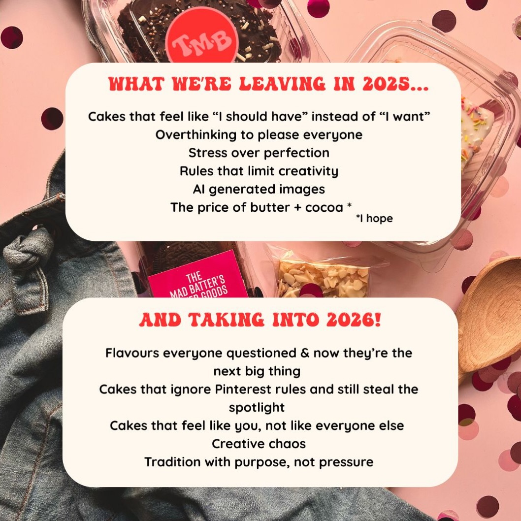Goodbye 2025 …
And hello 2026 👋🏻
2026 is shaping up to be the year of unexpected flavours, romantic designs and cakes full of personality for the rebels ⚡️