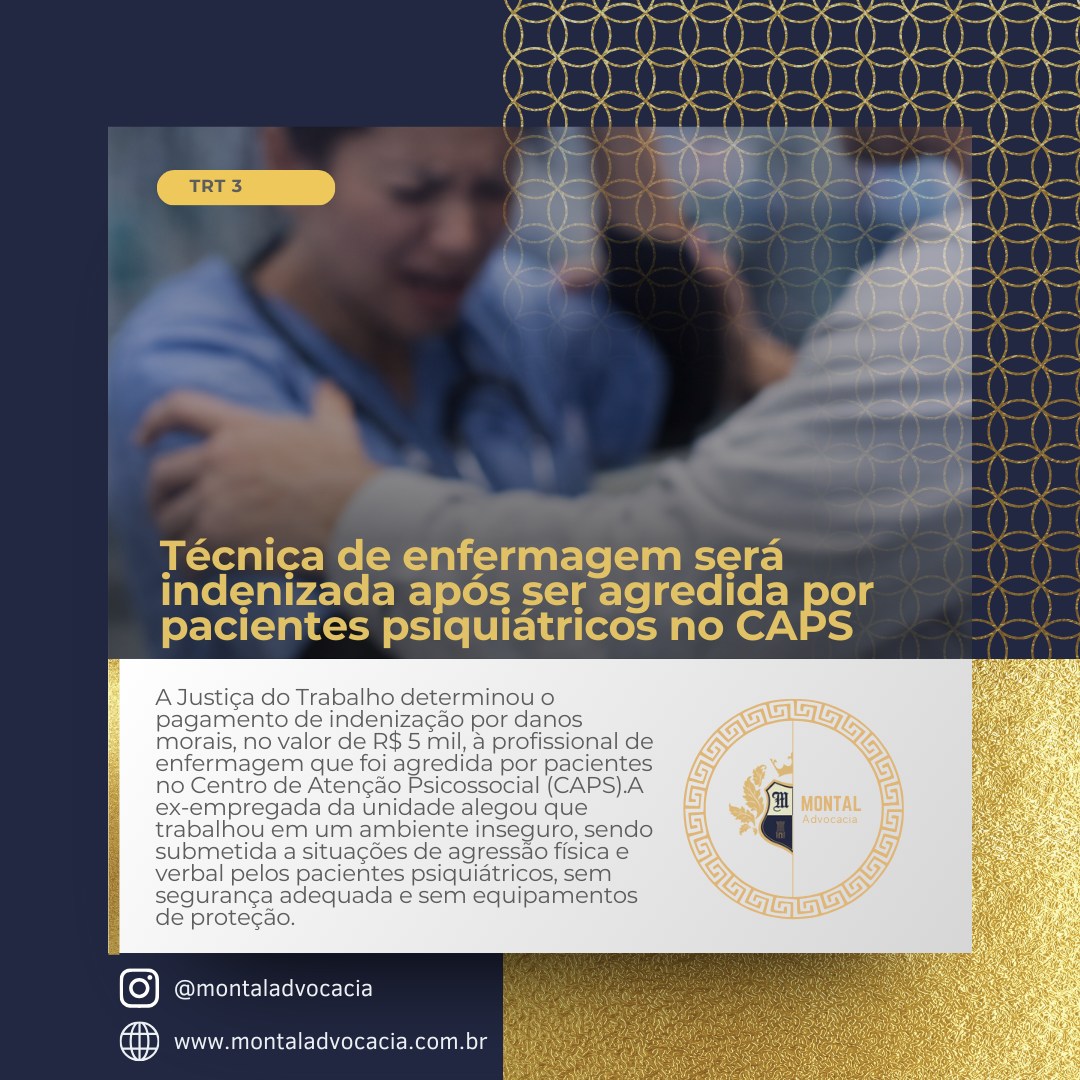 Questões trabalhistas também são sobre proteção no ambiente de trabalho. Recentemente, a Justiça do Trabalho decidiu que uma técnica de enfermagem deve ser indenizada em R$ 5 mil por danos morais após atuar em um Centro de Atenção Psicossocial (CAPS) em condições consideradas inseguras, sem a adequada estrutura de proteção e segurança aos trabalhadores.
Apesar de o caso envolver situações atípicas, ele nos lembra de um princípio fundamental: ambientes de trabalho seguros e com proteção adequada são direitos de todo trabalhador, independentemente da função ou do setor.
✔️ Quando a empresa não fornece condições mínimas de segurança
✔️ Quando há risco que poderia ser evitado
✔️ Quando o trabalhador é exposto a situações de insegurança
…isso pode gerar responsabilização judicial e até indenização por danos morais, como neste caso.
👩⚖️ Se você é trabalhador ou empresário e tem dúvidas sobre segurança no trabalho, condições de risco ou direitos e deveres, ao escritório Montal Advocacia pode ajudar com orientação jurídica especializada.
📧 adm@montaladvocacia.com.br
📞 (71) 98913-0166
#DireitoDoTrabalho #JustiçaDoTrabalho #SegurançaNoTrabalho #Indenização #MontalAdvocacia #ProteçãoJurídica