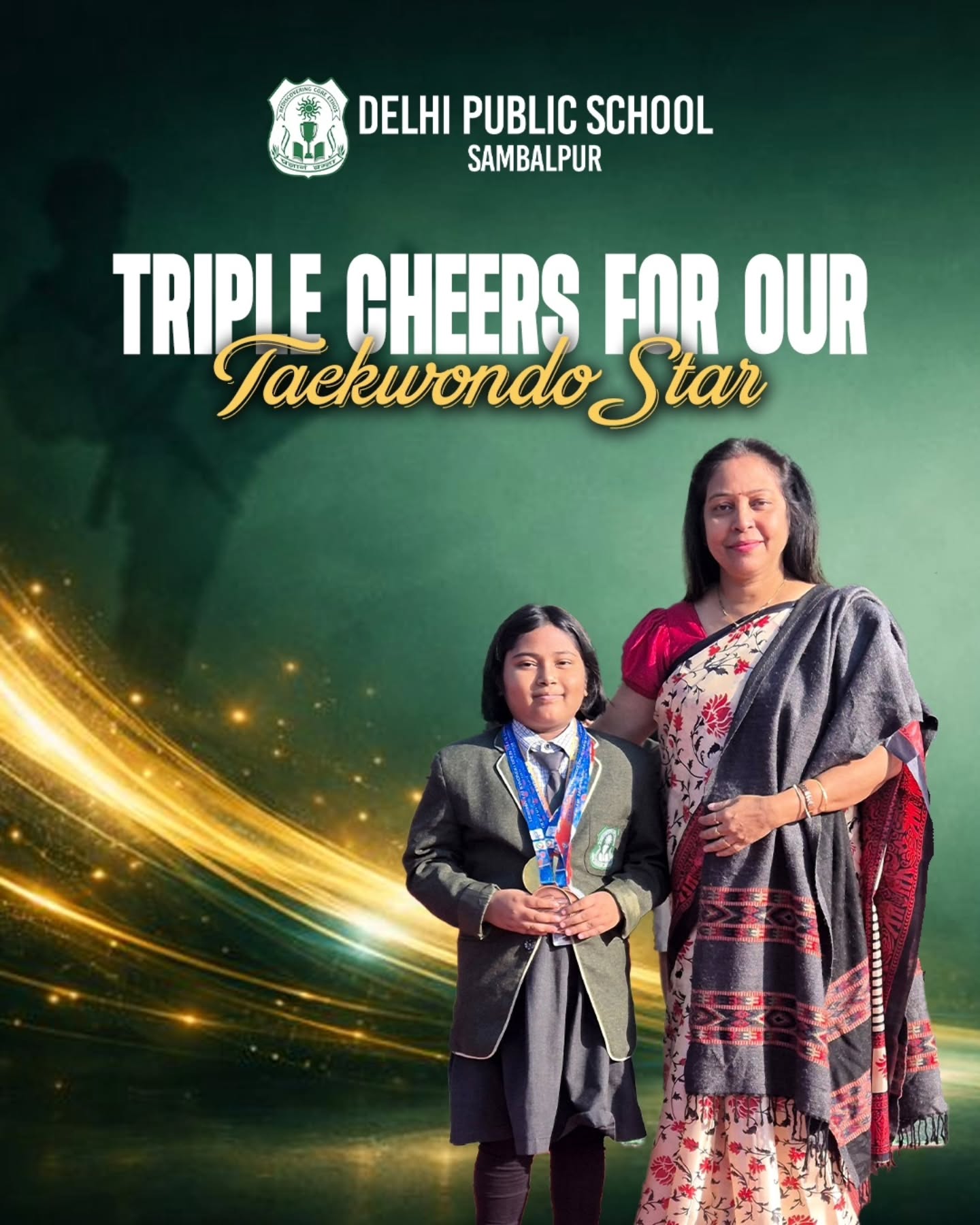 ๐ฅ Triple Cheers for Our Taekwondo Star! โจ
Heartiest congratulations to Rivanshi Adhikari for her outstanding performance at the State Taekwondo Championship, Bhadrak, where she secured two Bronze medals in Kyorugi & Poomsae.
Adding to her earlier Gold and Silver medals, Rivanshiโs journey reflects dedication, discipline, and a true passion for excellence. She continues to inspire with her consistency and determination.
Keep aiming higher, Rivanshi, the entire school is proud of you! ๐
๐ Want your child to excel in sports and academics alike? Get in touch with us!
๐ Call: 9039017572
๐ Visit: www.dpssambalpur.com
#DPSSambalpur #StudentAchievement #TaekwondoChampion #DPSPride #SchoolSports YoungAchiever StateLevelSports MartialArts GirlsInSports
(DPS Sambalpur, student achievement, taekwondo championship, state level sports, martial arts training, school sports excellence, young achievers, DPS pride, sports education)