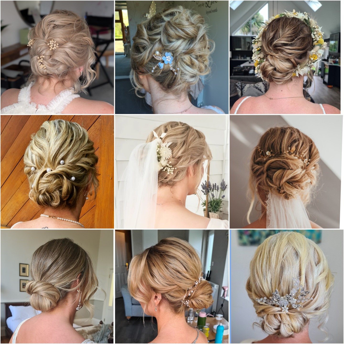 Blonde updo inspiration on the grid today.
I love creating updo's there are so many different options to choose from.
Once they are up they are up, can withstand heat and coastal winds, you can have flowers, real or dried, pretty accessories like combs, pins, headbands and veils to or even just keep it simple in the hair and have no accessories if you have a detailed dress, large earrings or necklaces.
With practice runs and weddings still very much in full swing I will do some more of these to help you look through my previous Brides for your inspo.
Save if any of these lovely Brides are your inspo for your Bridal hair.
#bridalhair #weddinghair #bridalhairideas #blondeupdo #blondeupdoinspo
