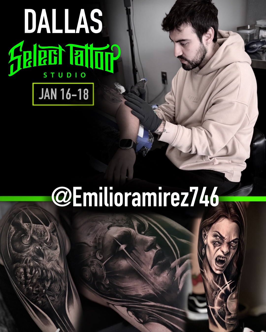 welcome @emilioramirez746 this month 🖤
If you’re looking for top-tier black & gray work, now’s the time—DM him to book.