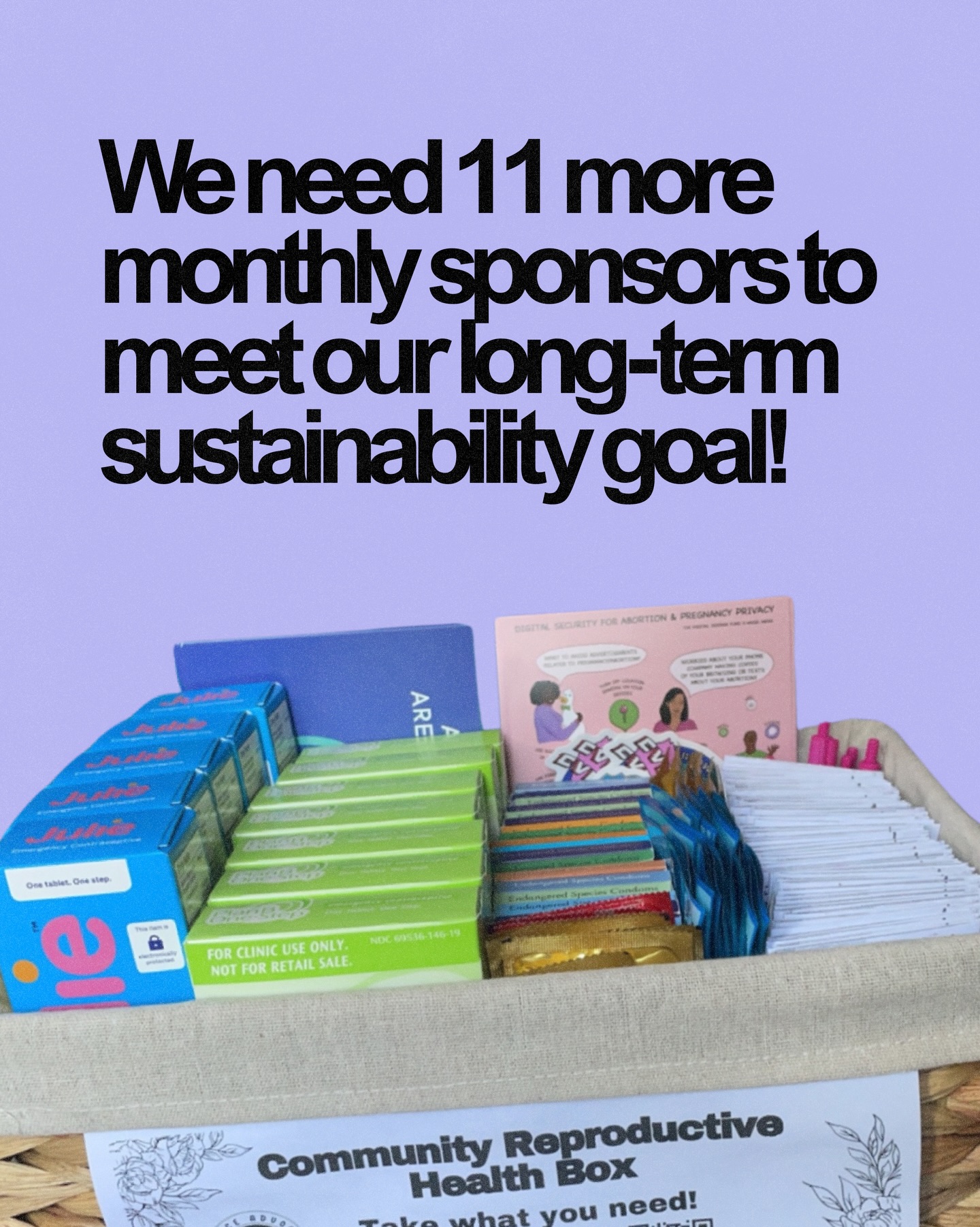 With 11 more monthly sponsors, we can meet our long-term sustainability goal and keep sexual health resources flowing where they’re needed most. If you’re able to, become a sponsor for $10/month today with the linktree in our bio! 💓