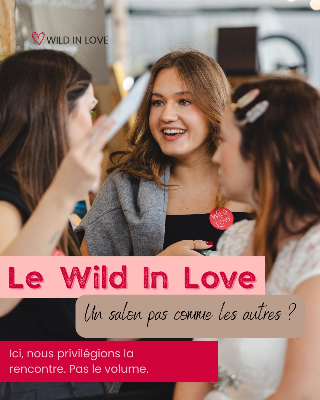 Pourquoi le Wild In Love n’est pas un salon comme les autres ?
Parce que nous n’avons jamais voulu en créer un de plus.
Le Wild In Love, c’est avant tout une vision du mariage et des rencontres professionnelles :
moins de stands, plus de sens.
moins de volume, plus de qualité.
moins de démarchage, plus d’échanges vrais.
Ici, chaque prestataire du mariage est sélectionné pour son approche, ses valeurs et sa manière d’accompagner les couples.
L’objectif n’est pas d’exposer.
L’objectif est de créer des connexions durables entre professionnels engagés et futurs mariés en quête de sens.
Si tu es prestataire mariage,
si tu crois à l’importance de l’humain,
si tu veux rencontrer des couples réellement impliqués dans leur projet, alors le Wild In Love pourrait résonner avec ta façon de travailler.
✨ Le Wild In Love, ce n’est pas un salon.
C’est une expérience.
📸 @sebastien.north • @studio.onceuponaday • @martgo.photo
@dessireve_illustration
@atelierchloeg.joaillerie
@oceanezaepfeloff
@inspiremulhouse
@floreetzephyr
@ayuma_evenements
#mariage2026 #salondumariage #strasbourgfrance #festivaloflove