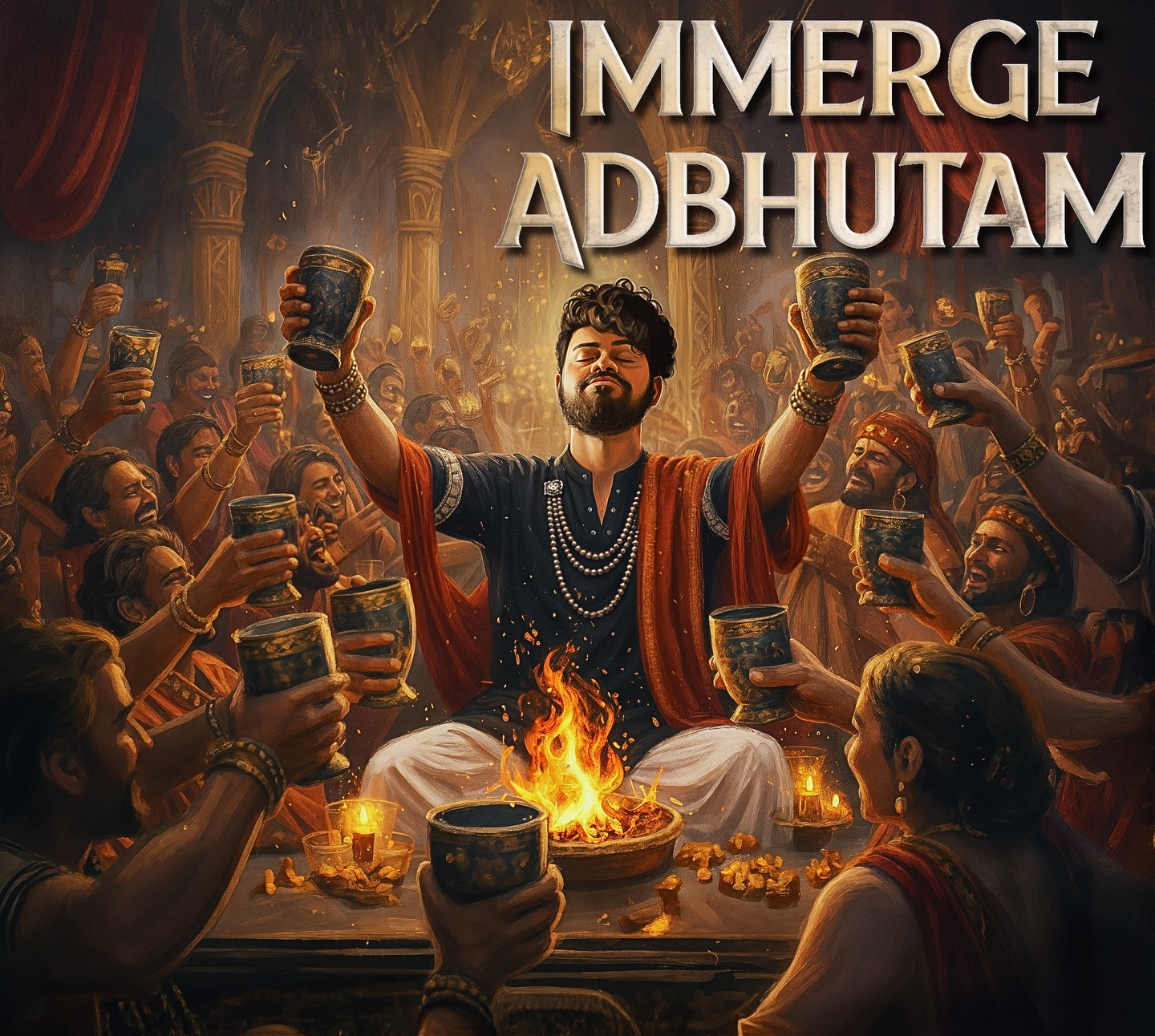 “Immerge Adbhutam”, the fourth song of the album, drifts into the shadowed corridors of the protagonist’s mind—where distraction seduces and addiction slowly tightens its grip. As the journey unfolds, he surrenders to the illusion, loses himself within it, and at last confronts the depths he has fallen into, emerging transformed, conscious, and awake.
The song will be out on 16th of January! This one is super special featuring some even amazing artists ! Can’t wait to share !
Artwork by @saptadipsart
#album #worldmusic #jazz #funk #classical