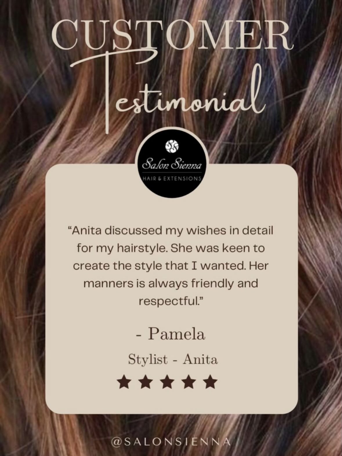 Recent lovely client reviews ❤️
We love hearing your feedback ✨❤️
Book your appointment now ✨
📍Salon Sienna Alkrington
📧info@salonsienna.co.uk
☎️01616540626
#bestsalon #awardwinning #manchestersalon #bestcustomerservice