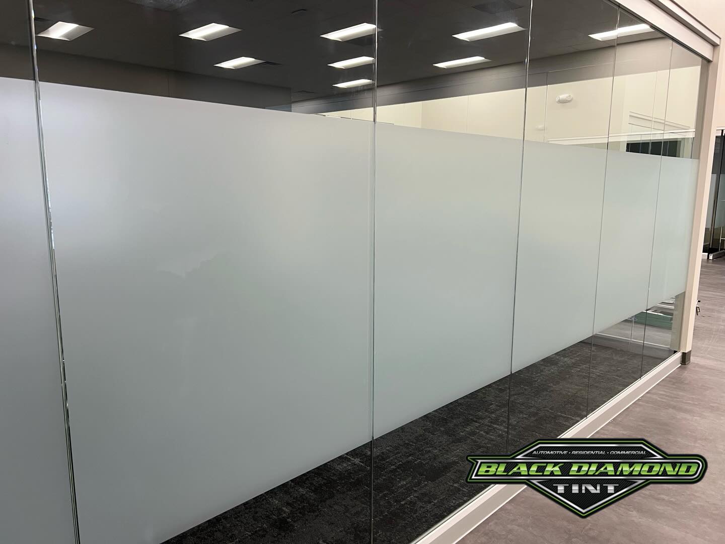 We were out in Hazleton yesterday to install a decorative frost film to all of the offices for a warehousing/logistics company.
This film, clear frost from Solar Gard, is the perfect option when you need privacy and want to still have plenty of natural light, with an elegant and professional appearance!
Our team completed the installation in less than a day and with little to no impact on their operations! We have quite a few decorative film installations coming up in the next few weeks!
Give us a call at 570-527-6962 or visit us online at www.blackdiamondtint.com for more information or a free quote!